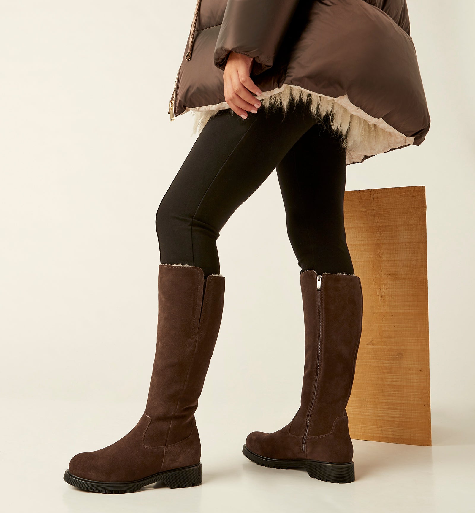 HELENE SHEARLING-LINED SUEDE BOOT