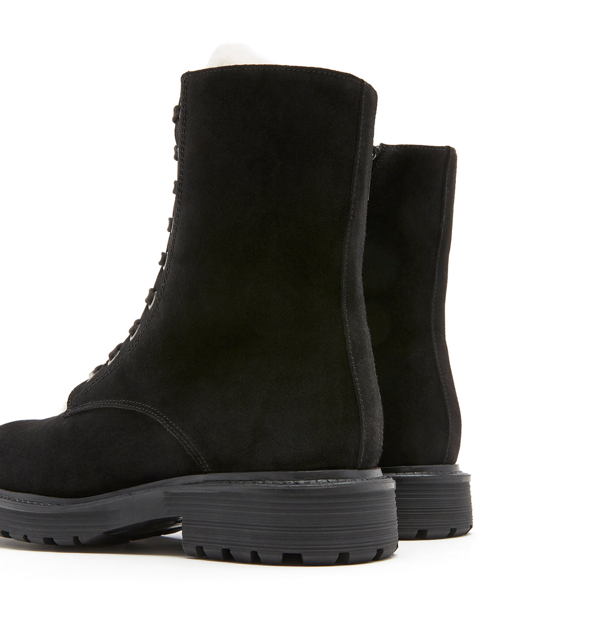 HELPFUL SHEARLING LINED SUEDE LACE UP BOOTIE - La Canadienne