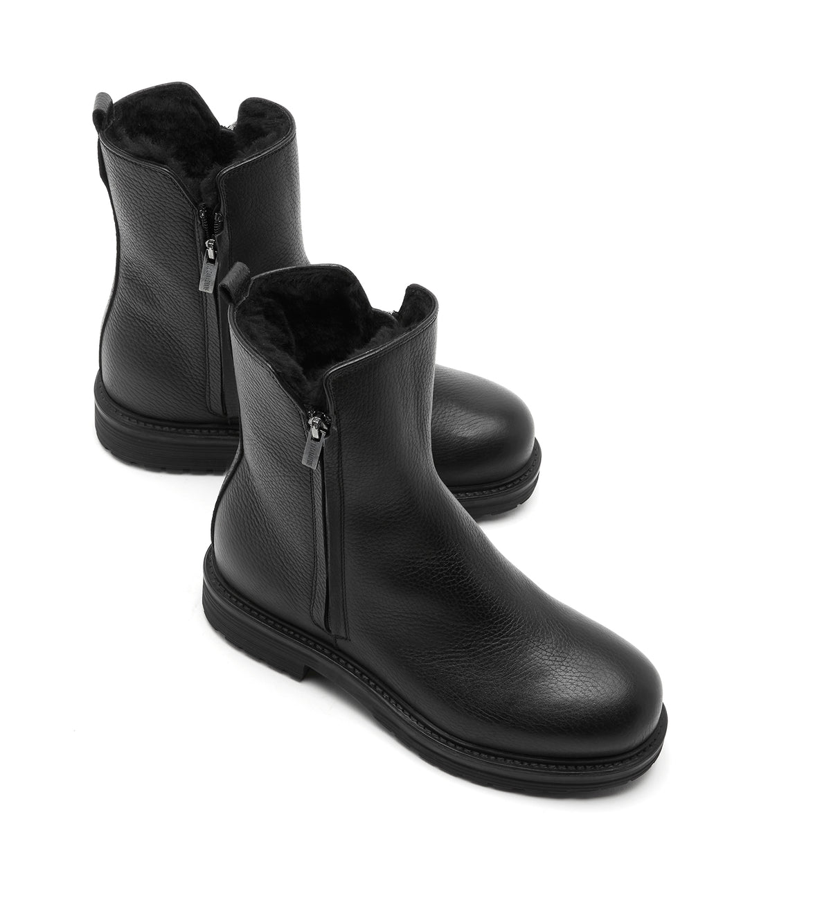 HYPE SHEARLING LINED PEBBLE LEATHER BOOTIE - La Canadienne