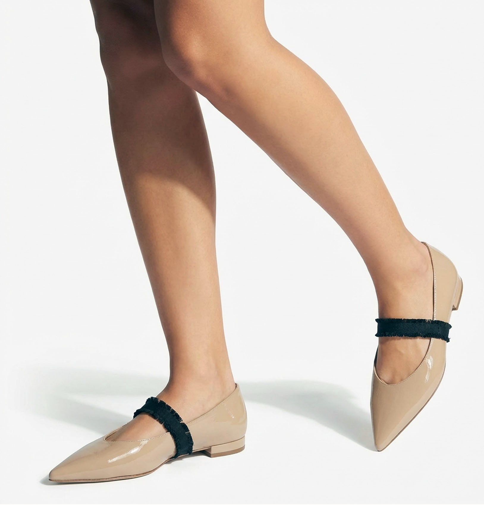 JOURNEY BALLERINE EN CUIR EFFET FROISSÉ