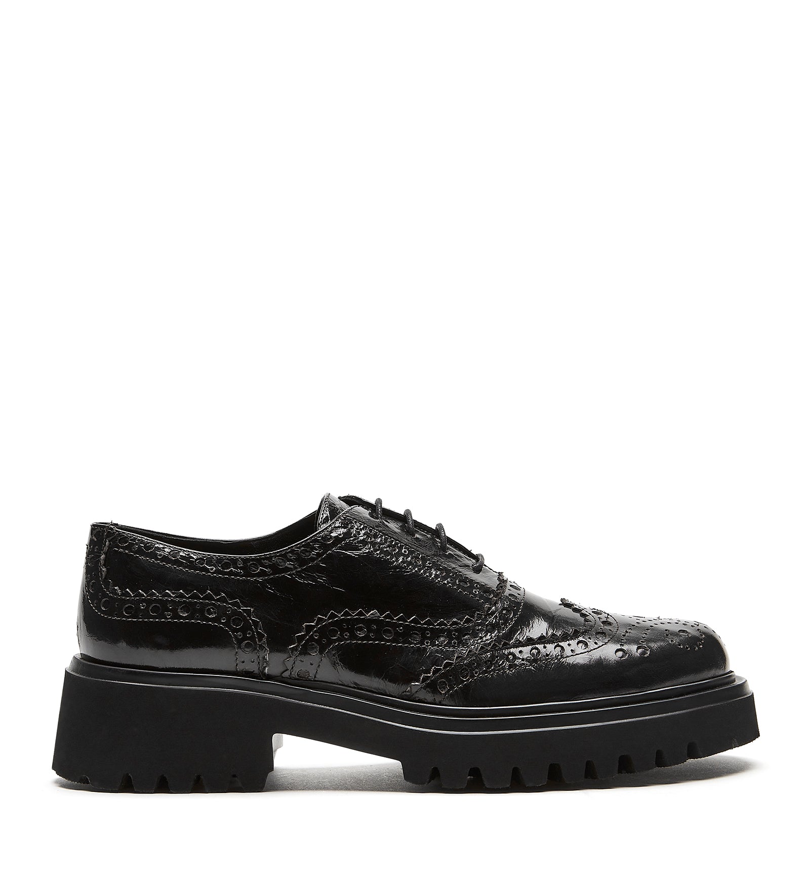 KINDRED CRUSHED LEATHER BROGUE LOAFER