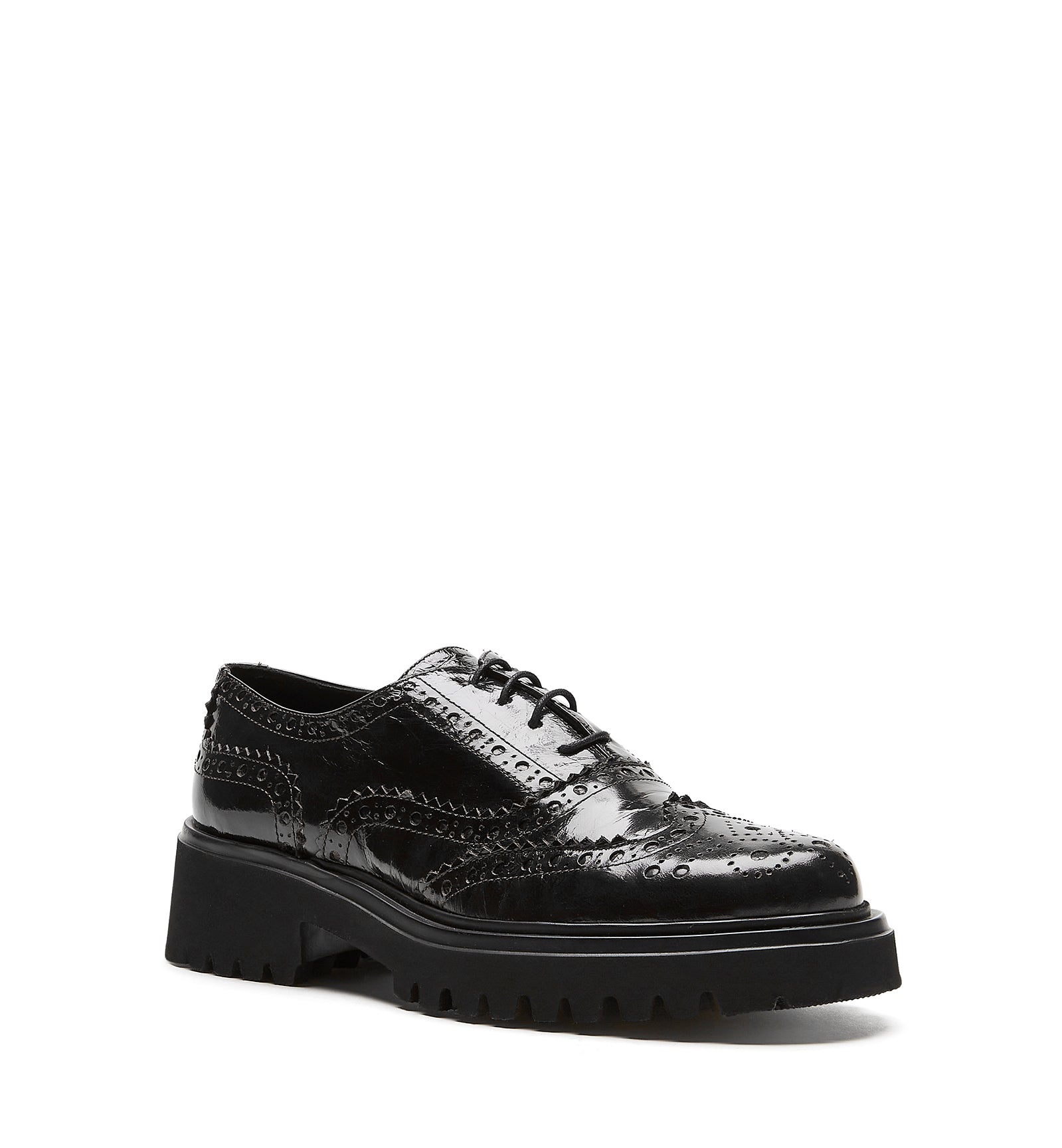 KINDRED CRUSHED LEATHER BROGUE LOAFER