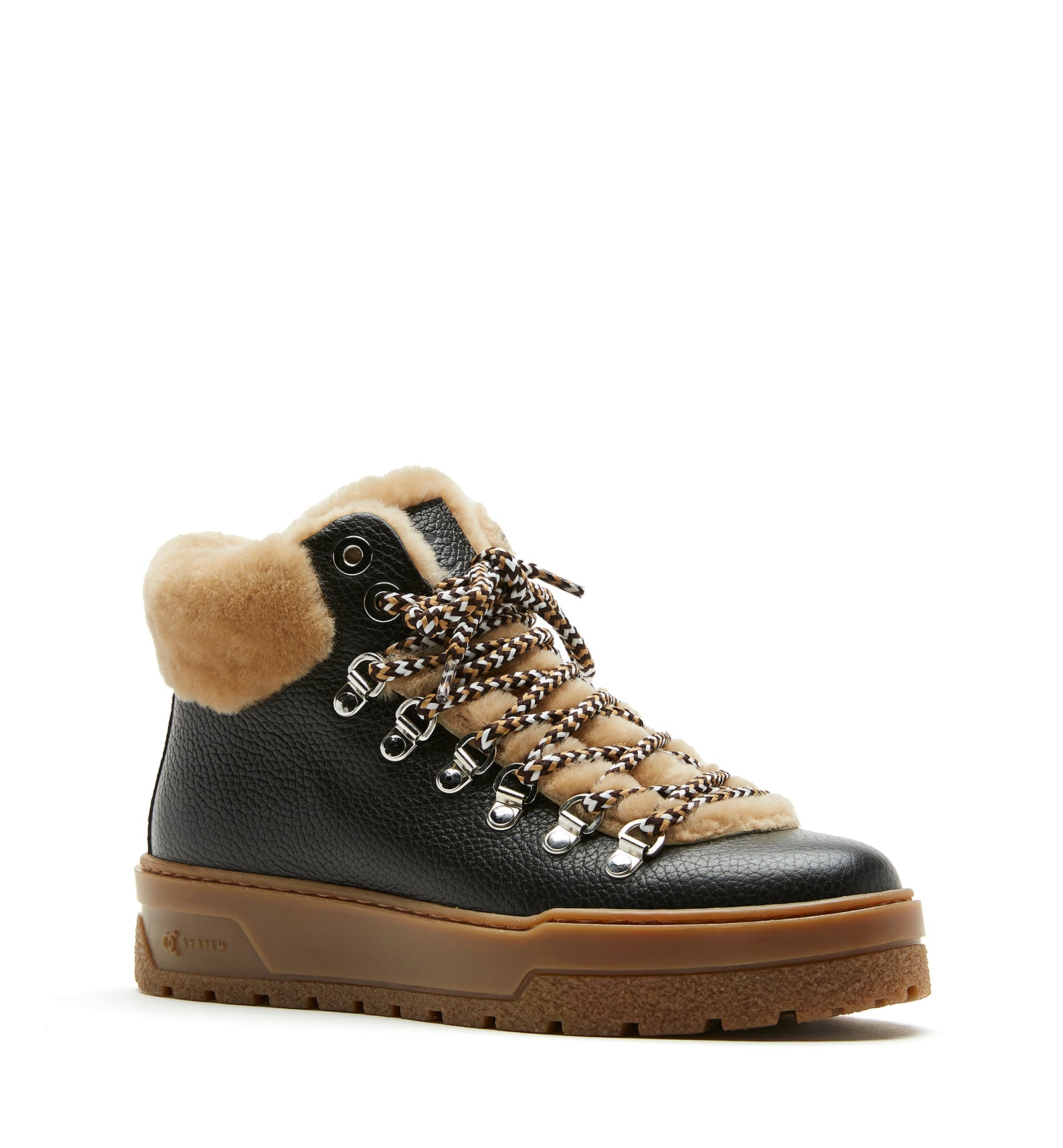 LAUSANNE SHEARLING-LINED LEATHER BOOTIE