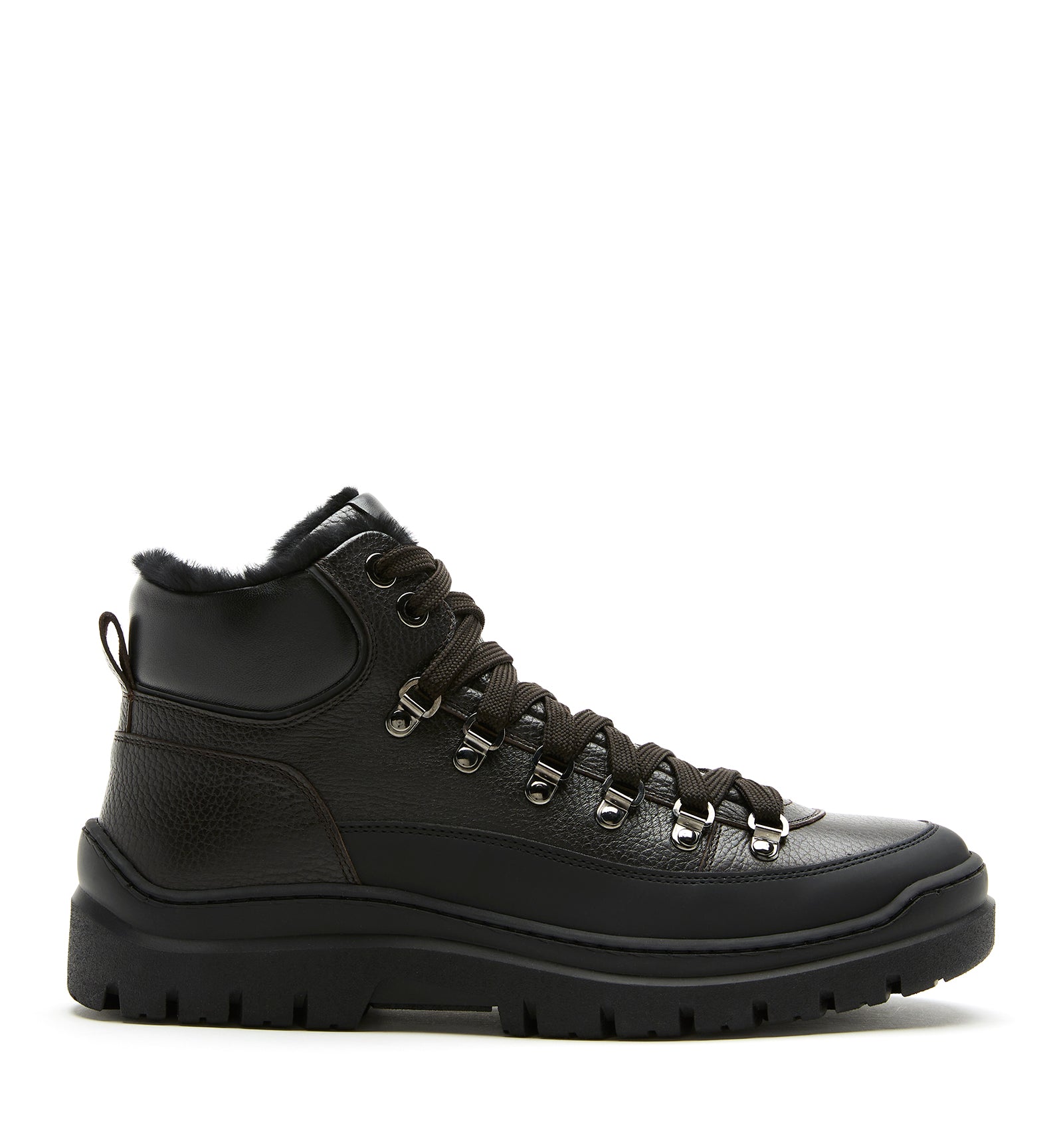 LODANO SHEARLING LINED PEBBLED LEATHER BOOT