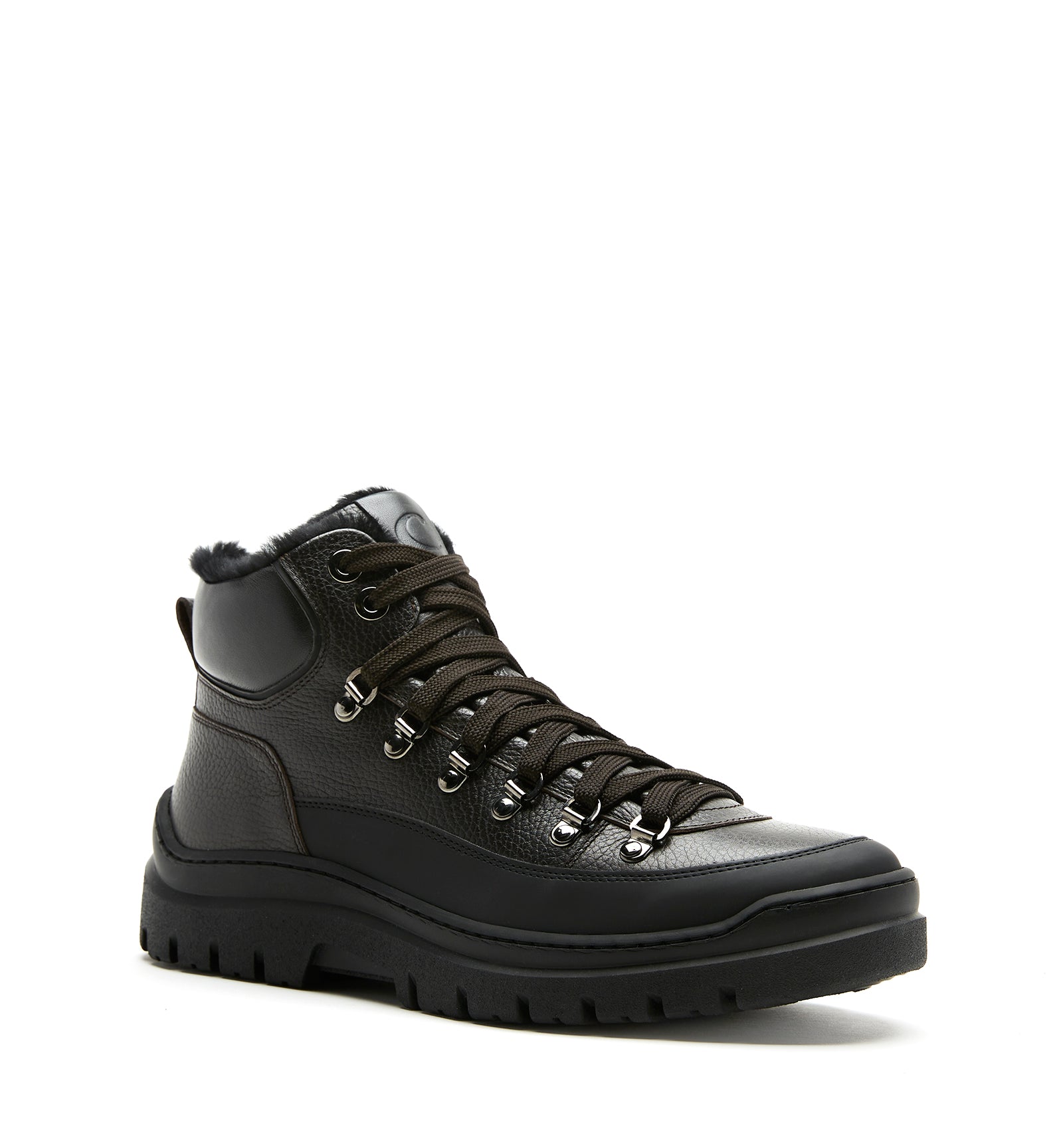 LODANO SHEARLING LINED PEBBLED LEATHER BOOT