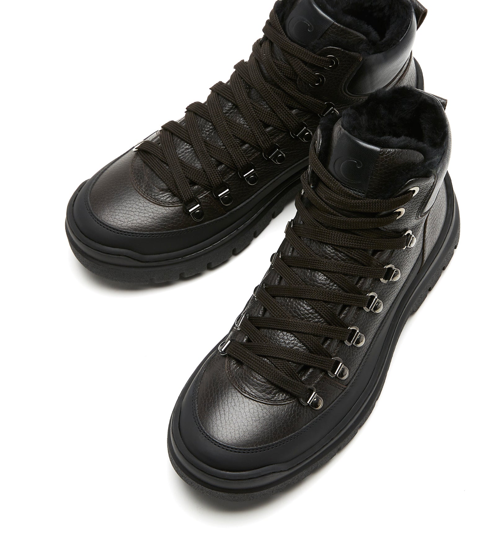 LODANO SHEARLING LINED PEBBLED LEATHER BOOT