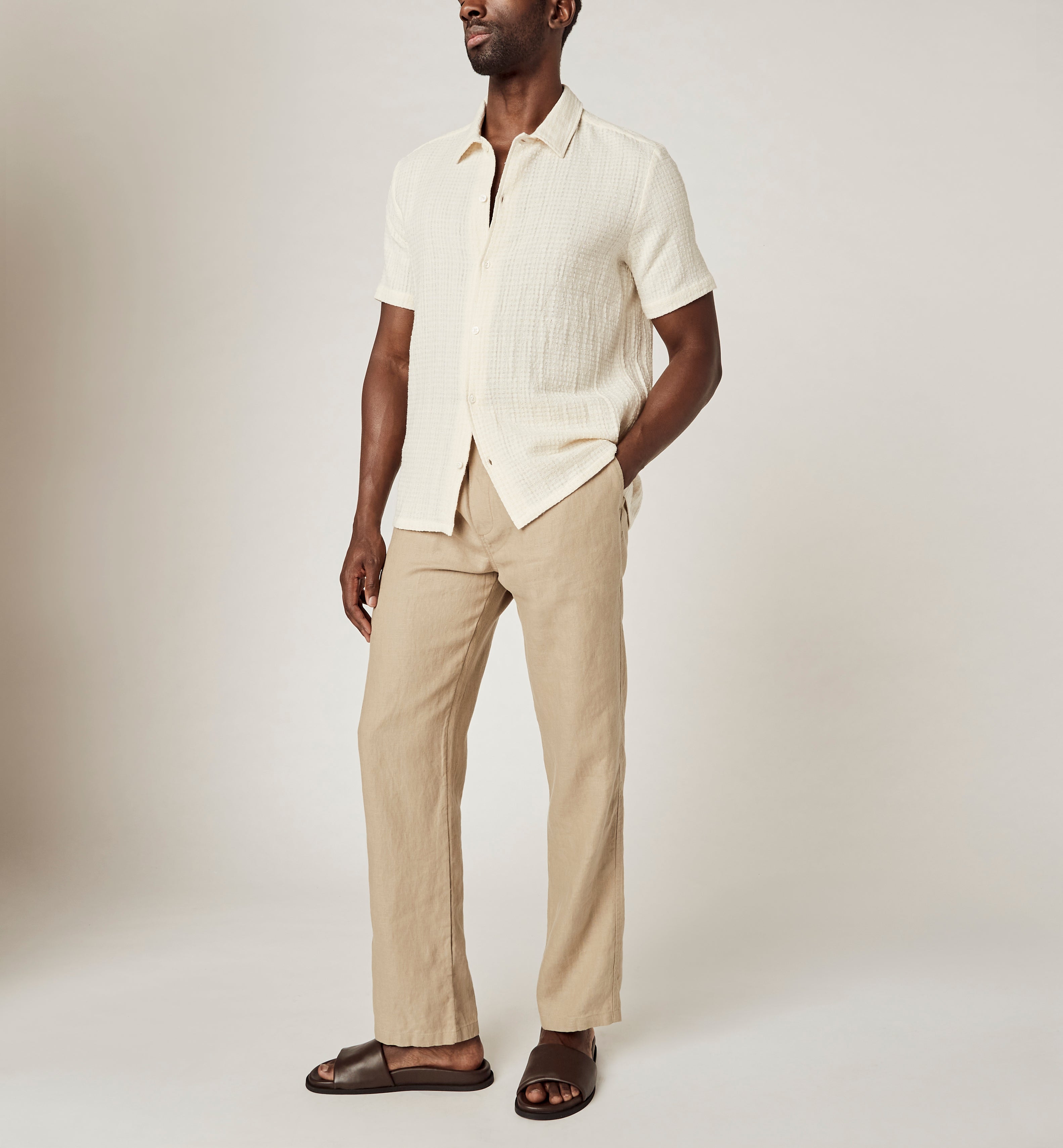 GREG SANDALE SLIDE EN CUIR POUR HOMME
