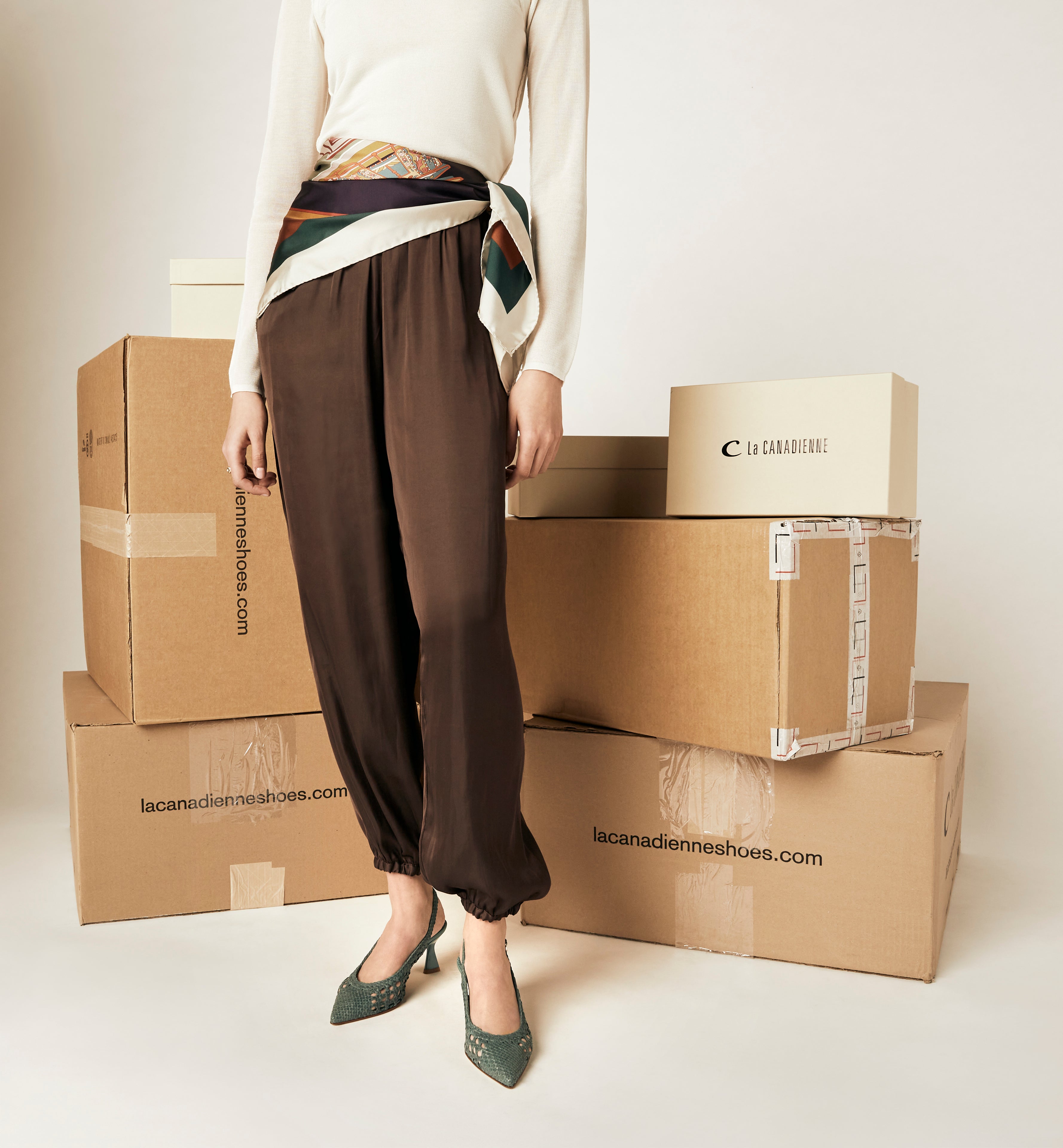 PUMP SLINGBACK WOVEN LEATHER PUMP