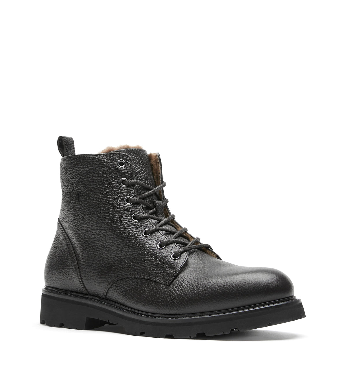 LUX MEN'S SHEARLING LINED PEBBLE LEATHER BOOT