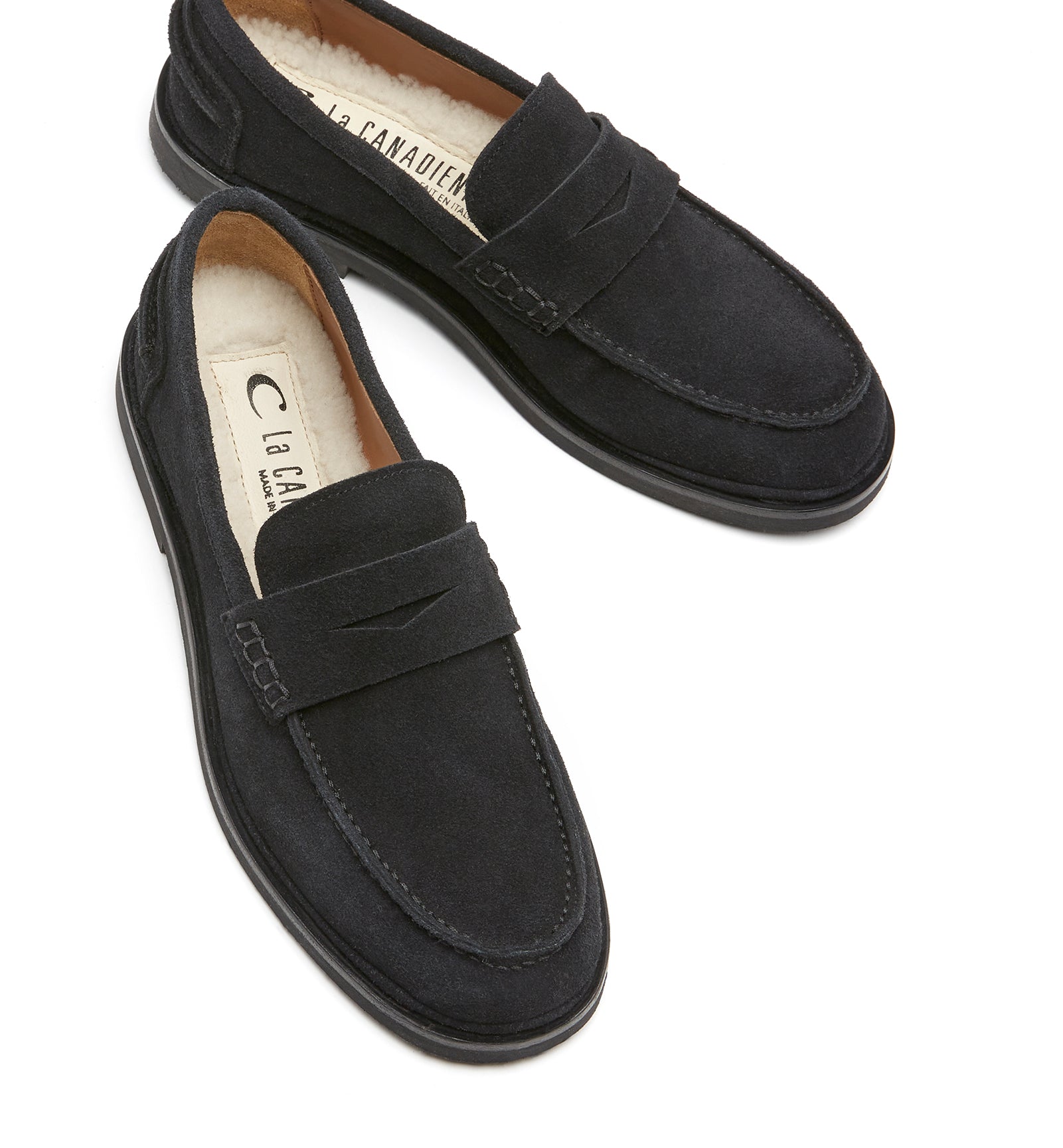 MAGNETIC MOCASSIN EN SUÈDE DOUBLÉ EN MOUTON