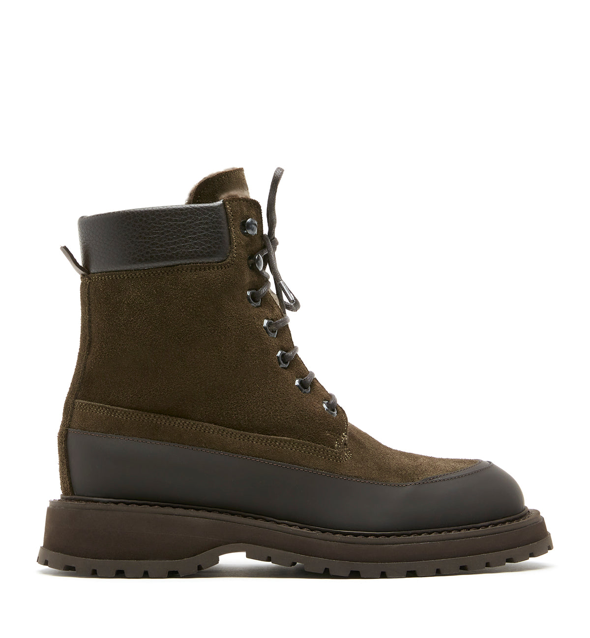 MONTANA SHEARLING LINED SUEDE HIKER BOOTIE - La Canadienne