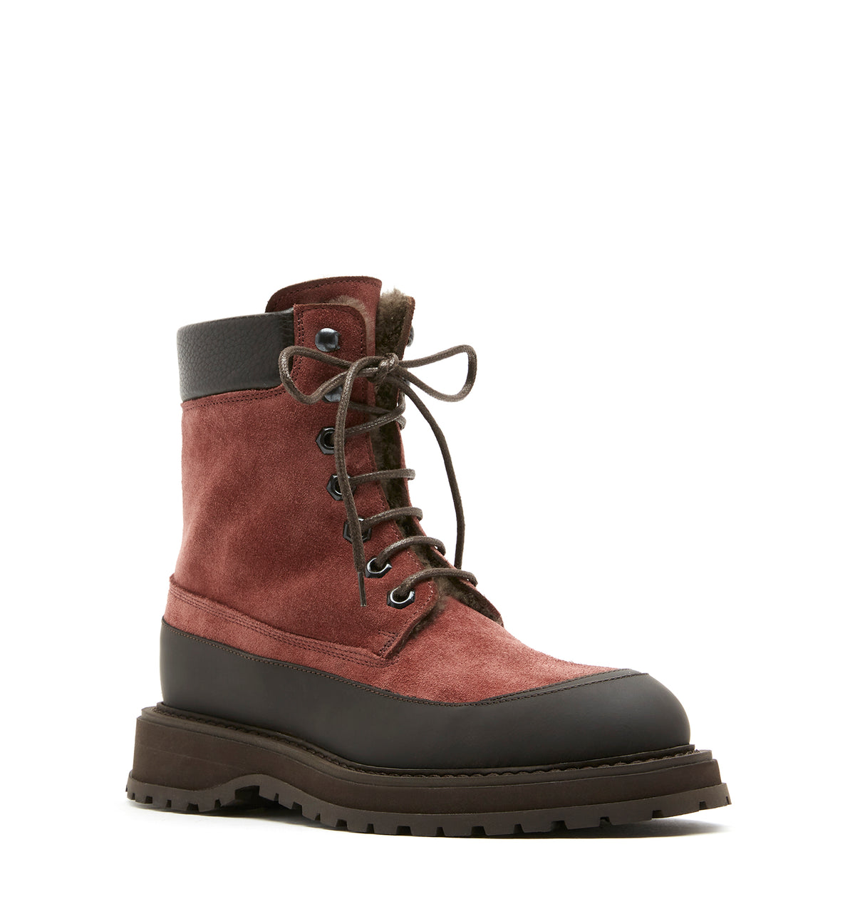 MONTANA SHEARLING LINED SUEDE HIKER BOOTIE - La Canadienne