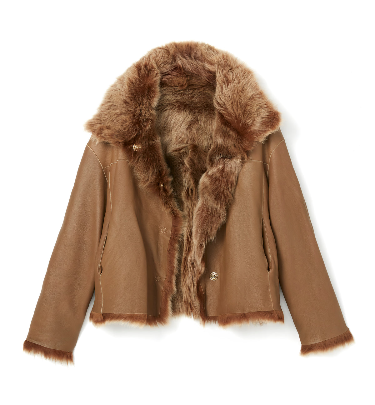 NEENA REVERSIBLE SHEARLING SHORT COAT - La Canadienne