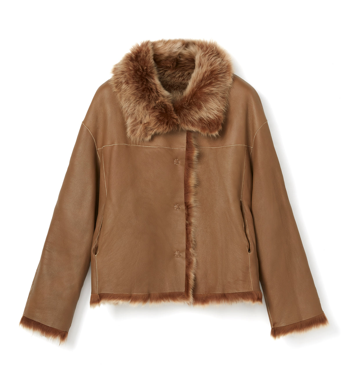 NEENA REVERSIBLE SHEARLING SHORT COAT - La Canadienne