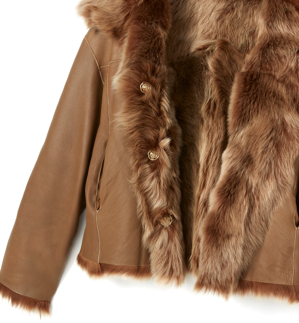NEENA REVERSIBLE SHEARLING SHORT COAT - La Canadienne