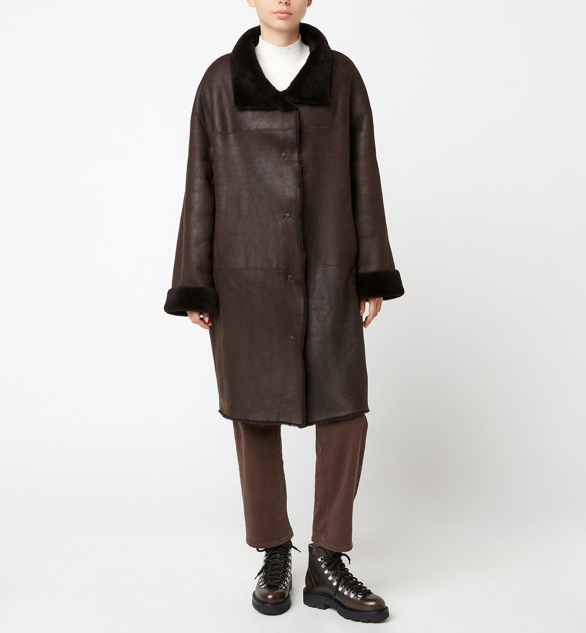 NERO MANTEAU LONG RÉVERSIBLE EN MOUTON — Elément 13 de 34