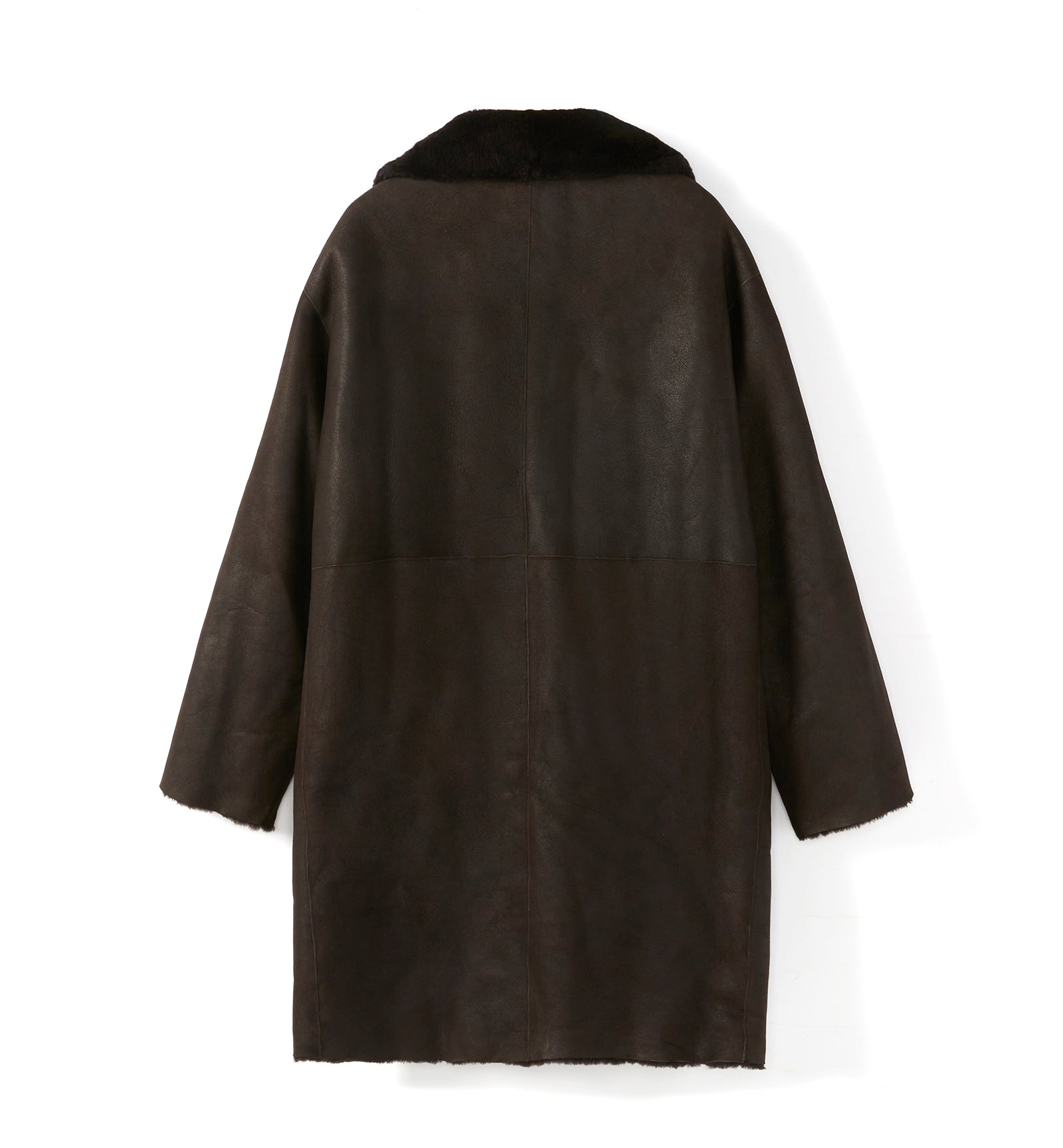 NERO SHEARLING REVERSIBLE LONG COAT