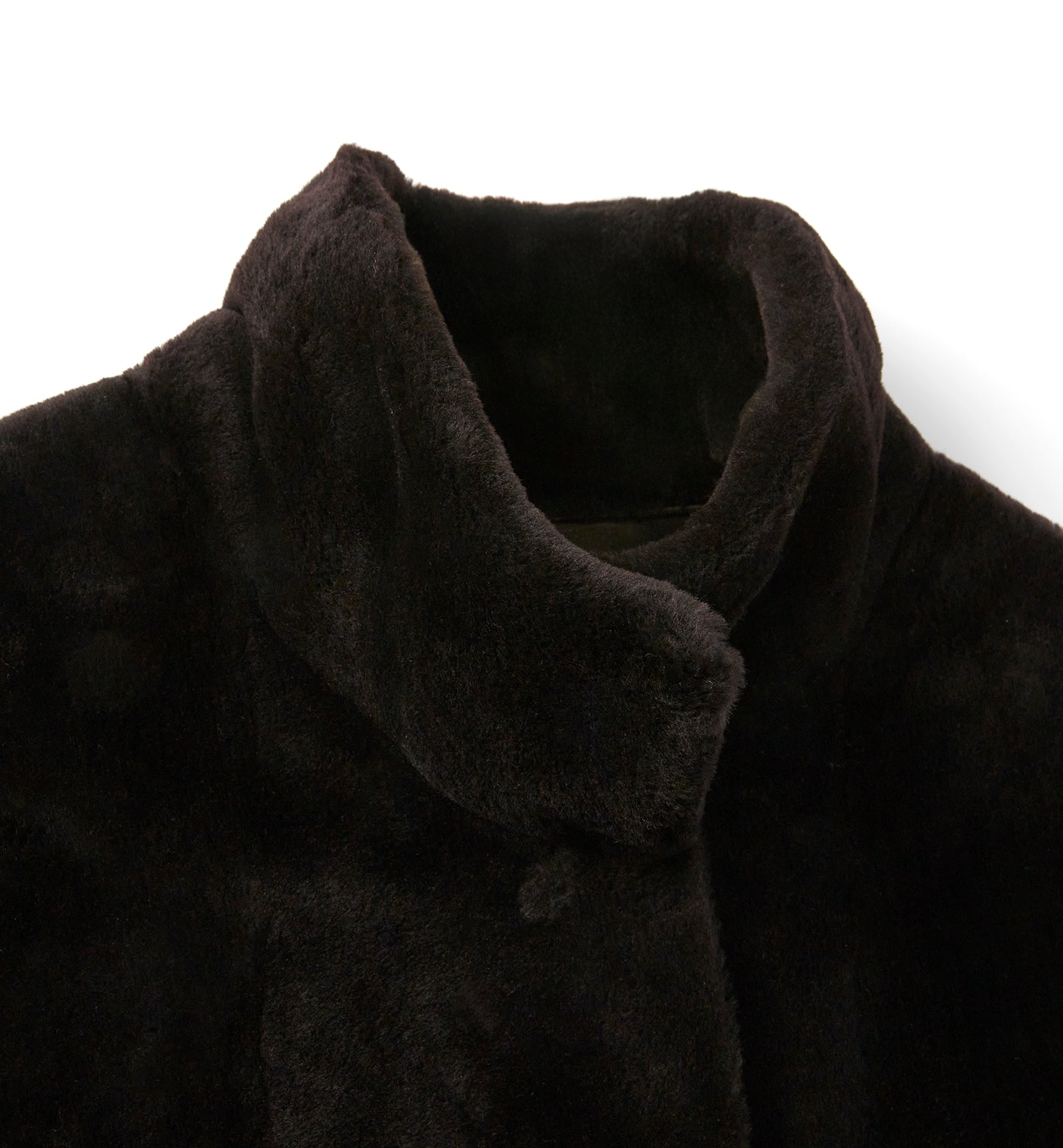 NERO SHEARLING REVERSIBLE LONG COAT