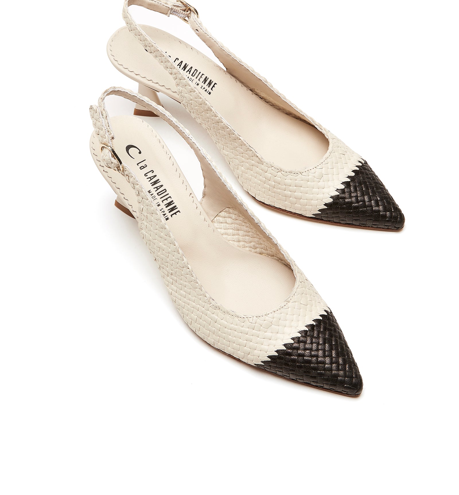 PARLOUR SLINGBACK WOVEN LEATHER PUMP