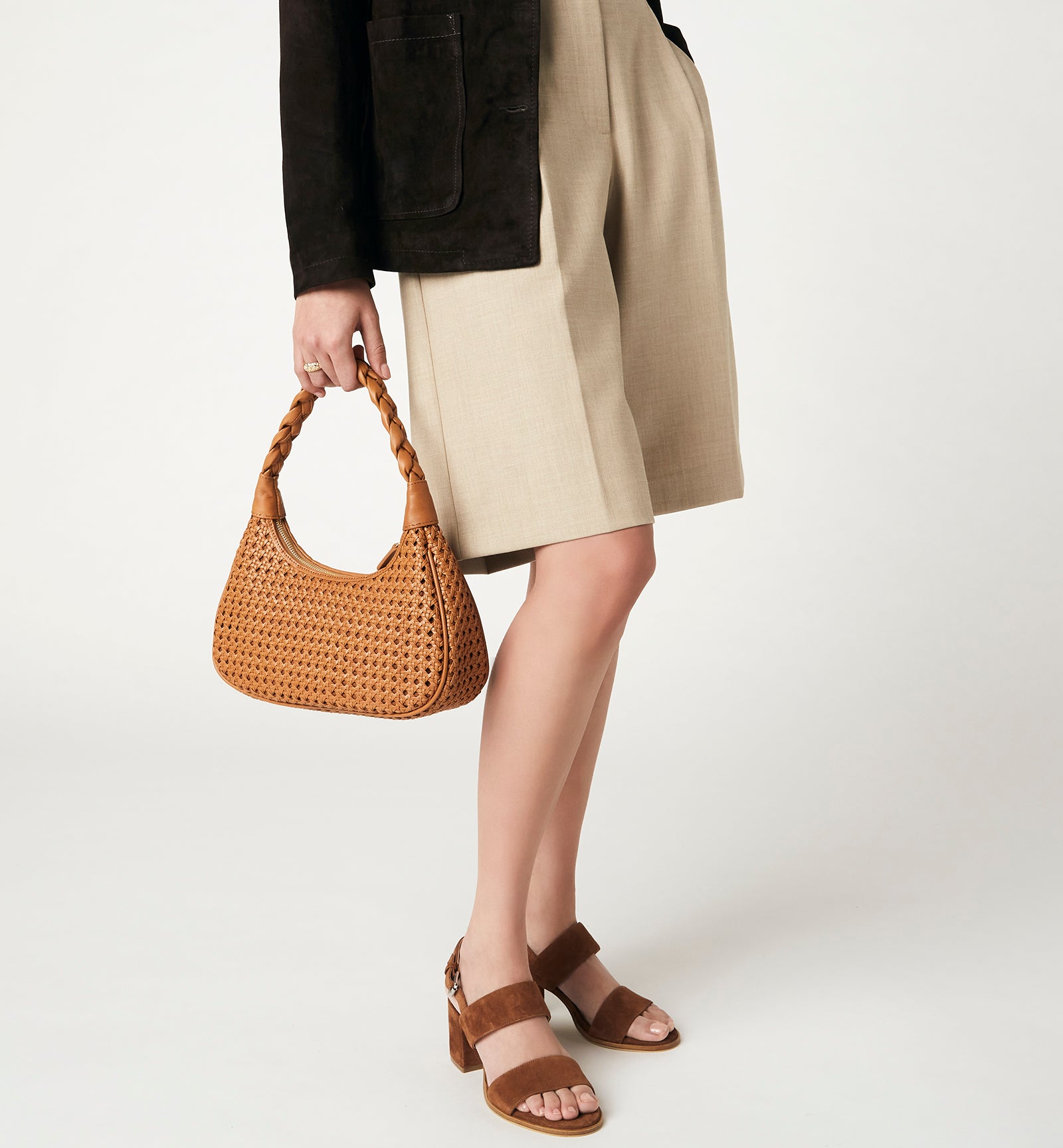 PATTI SAC À BANDOULIÈRE EN CUIR TRESSÉ