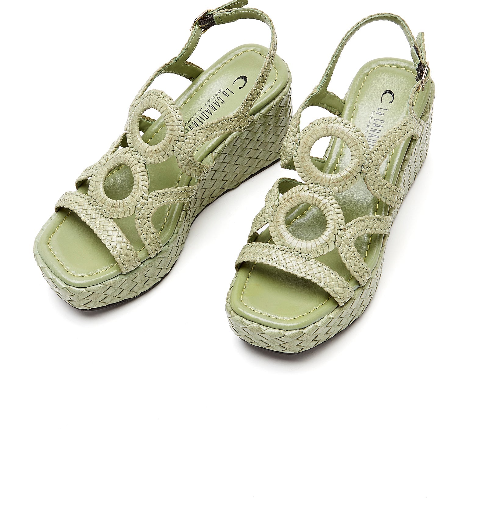 PEPPY WOVEN LEATHER WEDGE SANDAL - La Canadienne