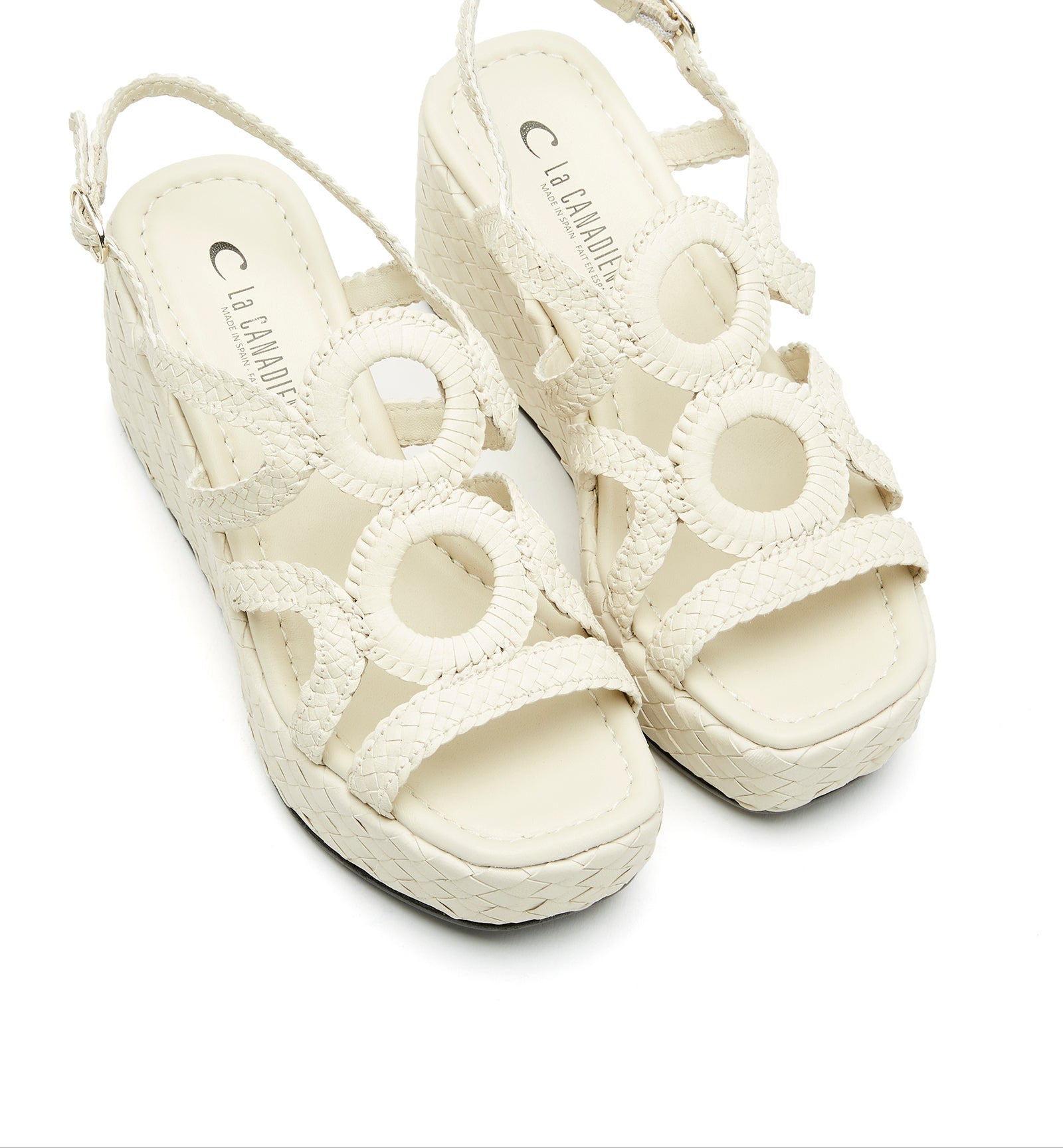 PEPPY WOVEN LEATHER WEDGE SANDAL - La Canadienne