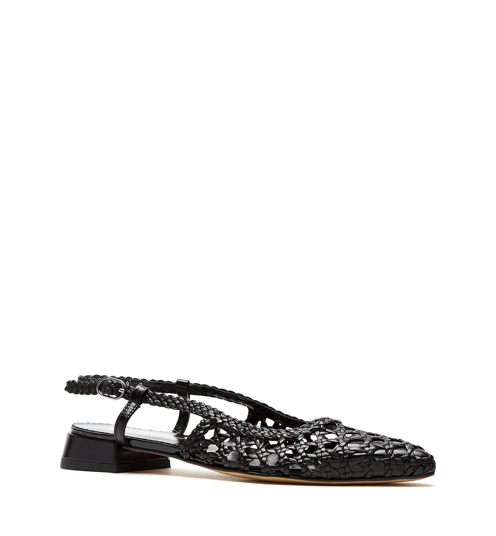 PLAYFUL SLINGBACK WOVEN LEATHER FLAT - La Canadienne