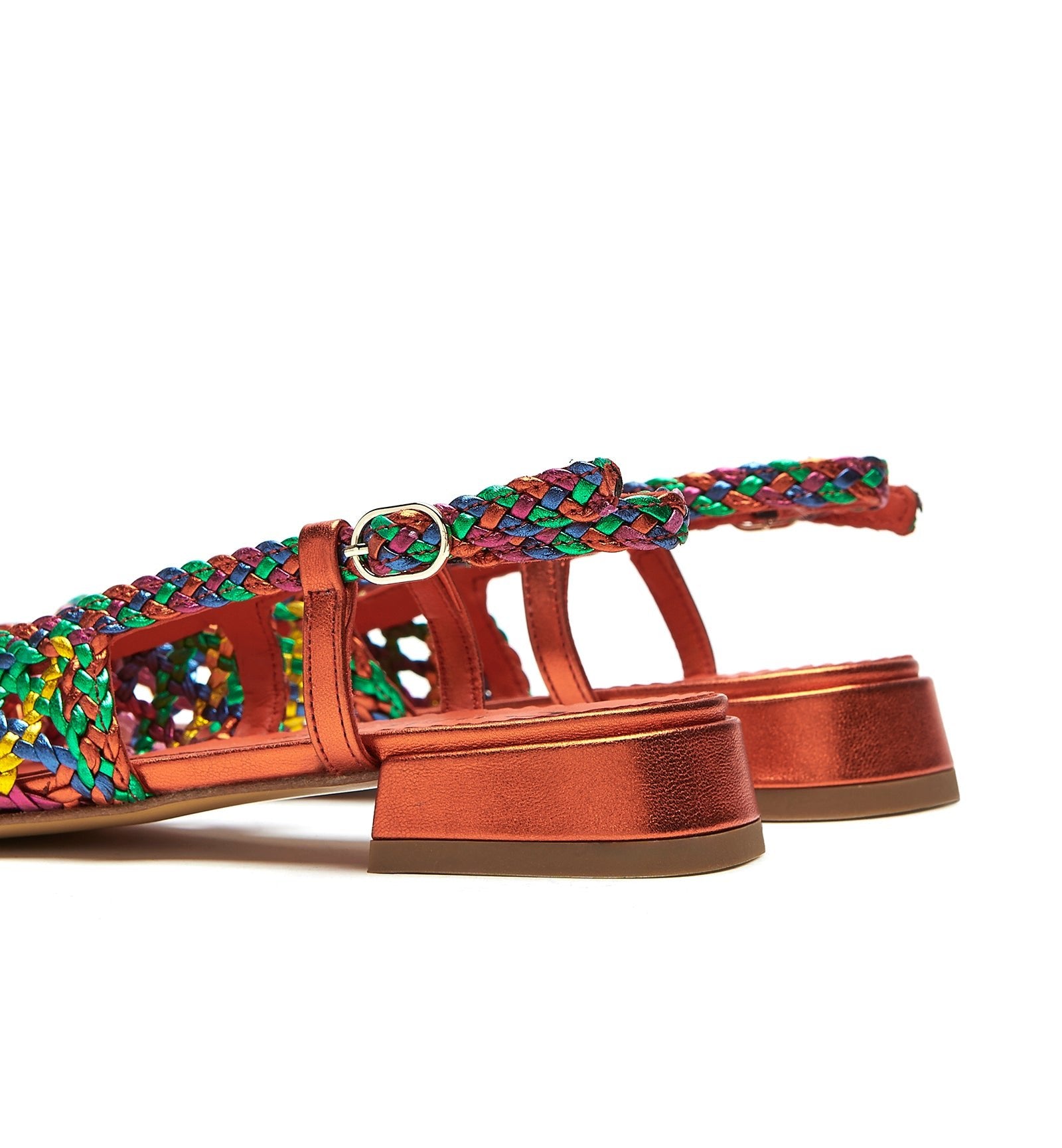PLAYFUL SLINGBACK WOVEN LEATHER FLAT - La Canadienne