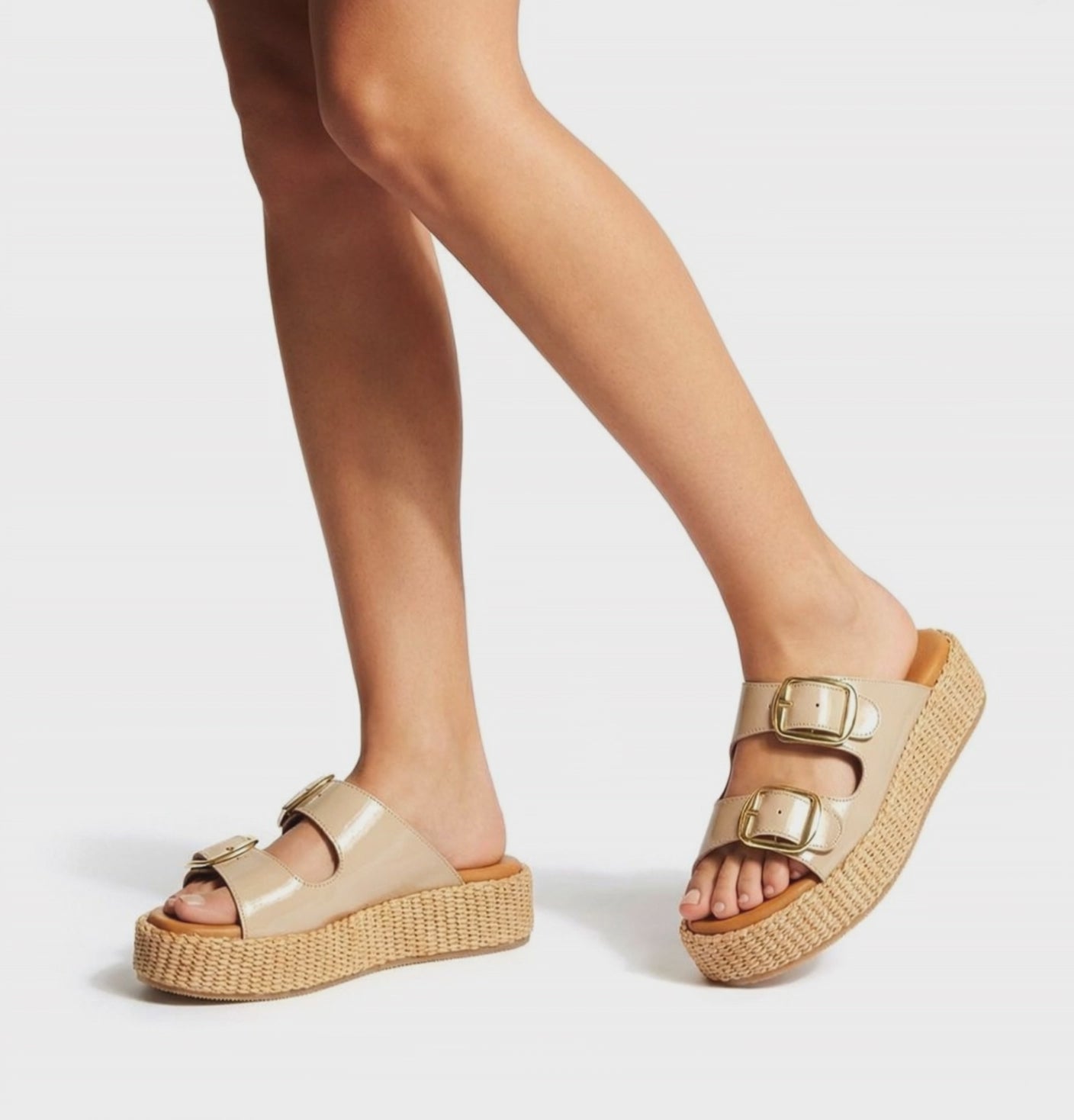 SHEA SANDALES EN CUIR ET RAFFIA