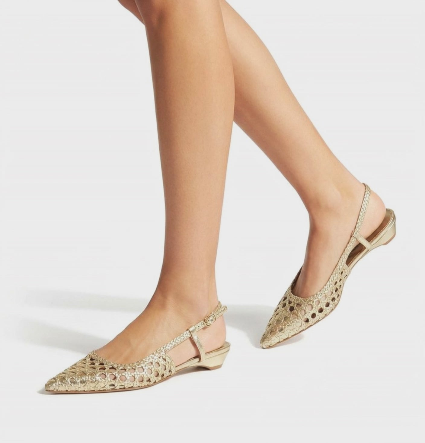 PLAYS BALLERINE SLINGBACK EN CUIR TRESSÉ