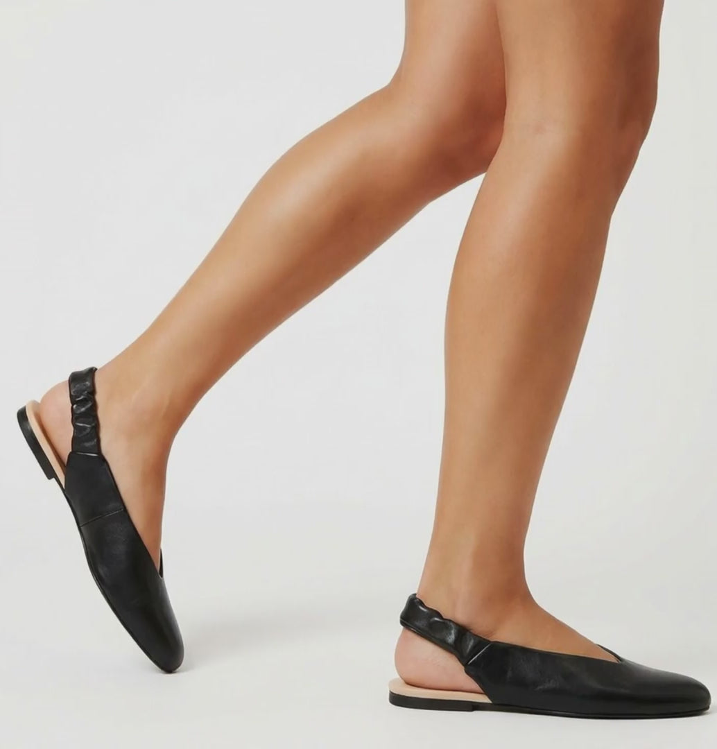 GLENN LEATHER SLINGBACK FLAT
