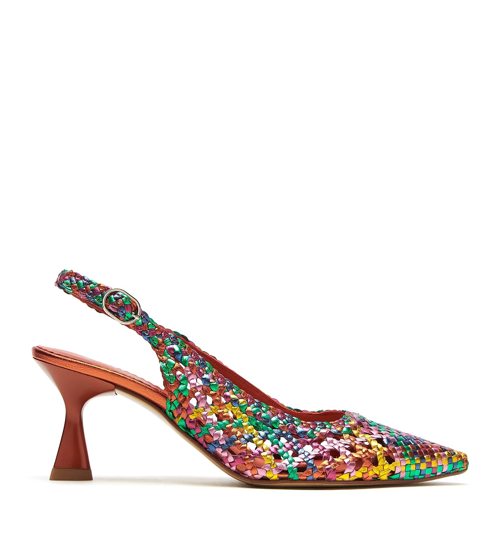 PUMP SLINGBACK WOVEN LEATHER PUMP - La Canadienne
