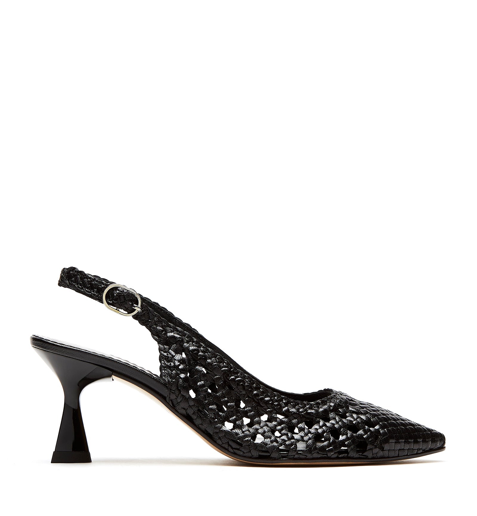 PUMP SLINGBACK WOVEN LEATHER PUMP