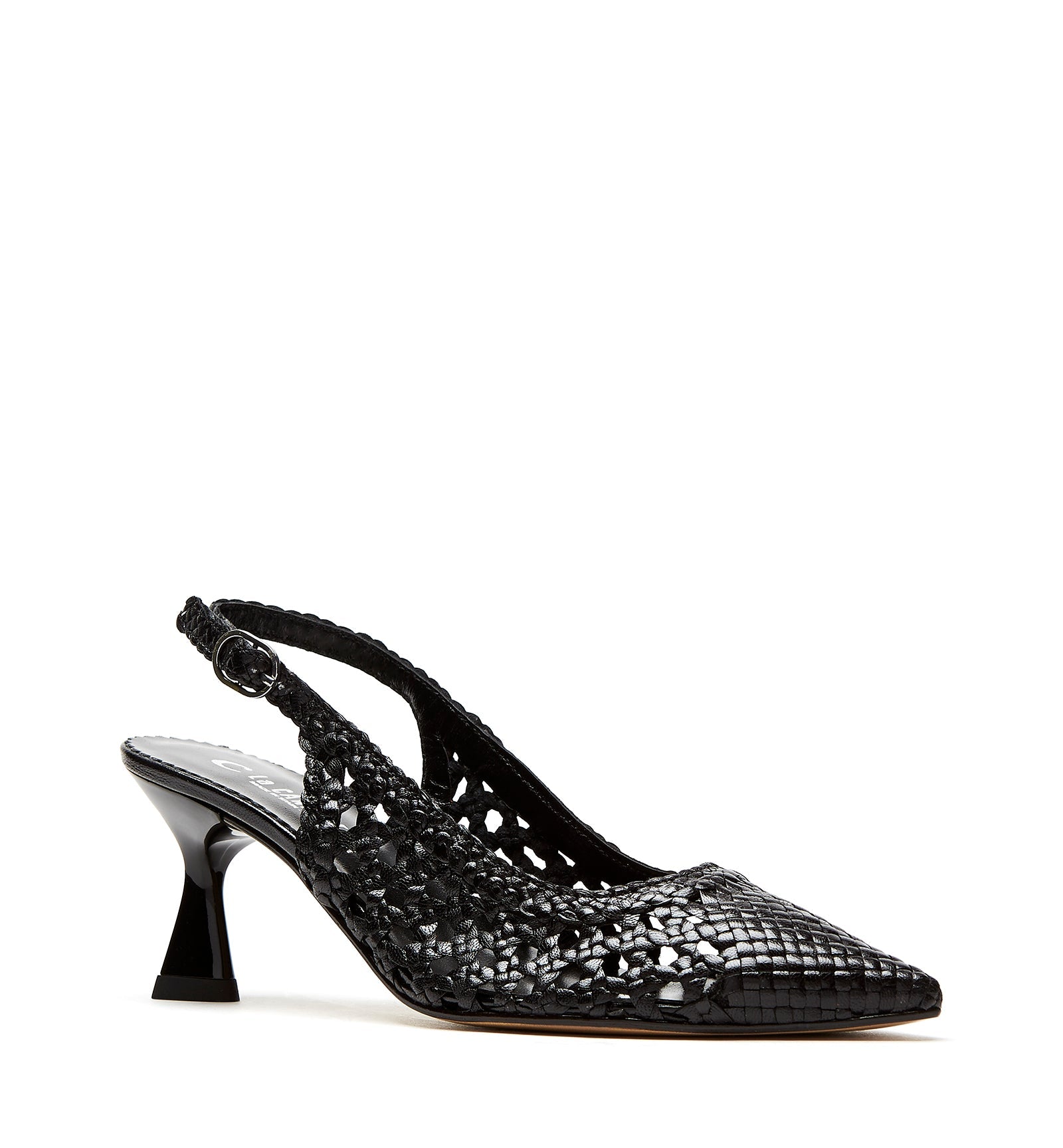 PUMP SLINGBACK WOVEN LEATHER PUMP