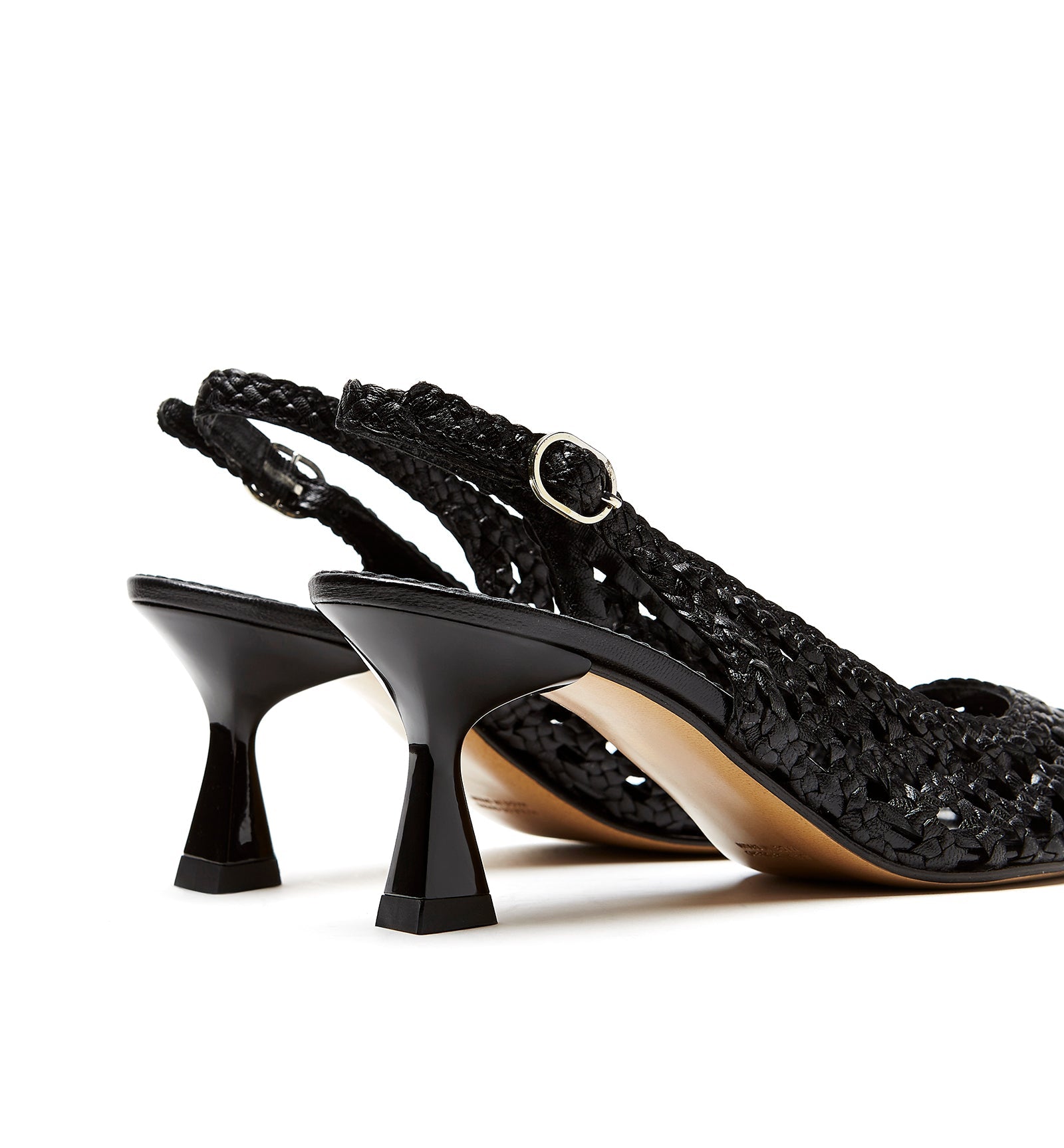 PUMP SLINGBACK WOVEN LEATHER PUMP