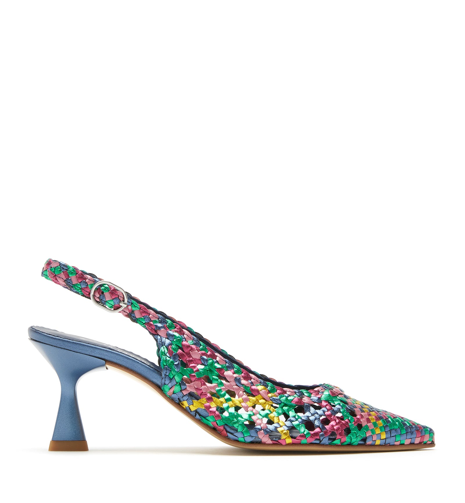 PUMP SLINGBACK WOVEN LEATHER PUMP