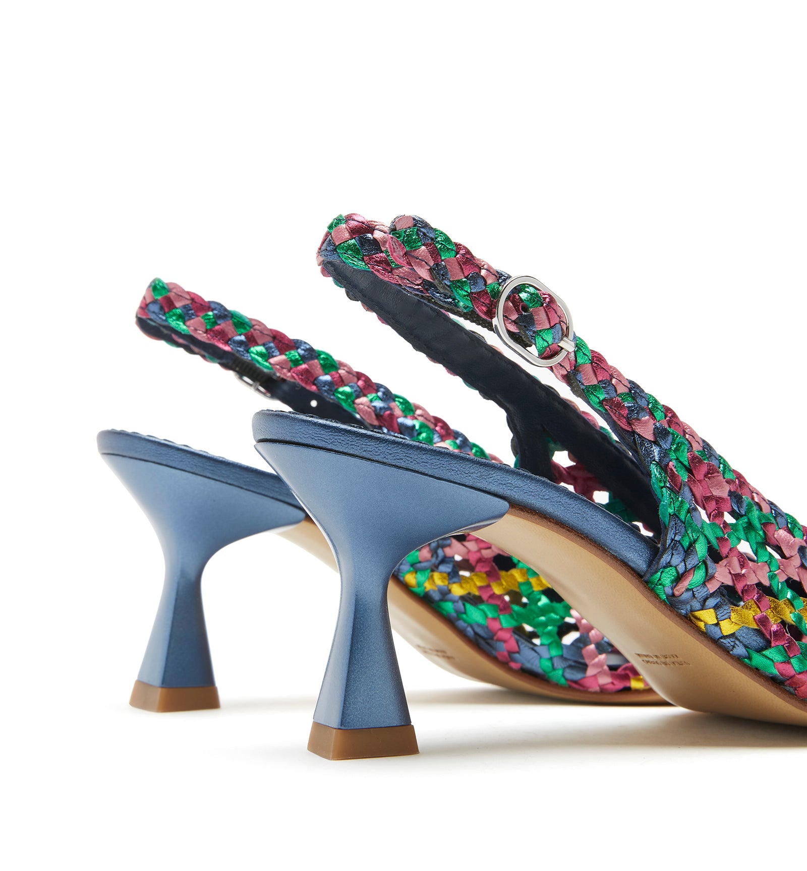 PUMP SLINGBACK WOVEN LEATHER PUMP