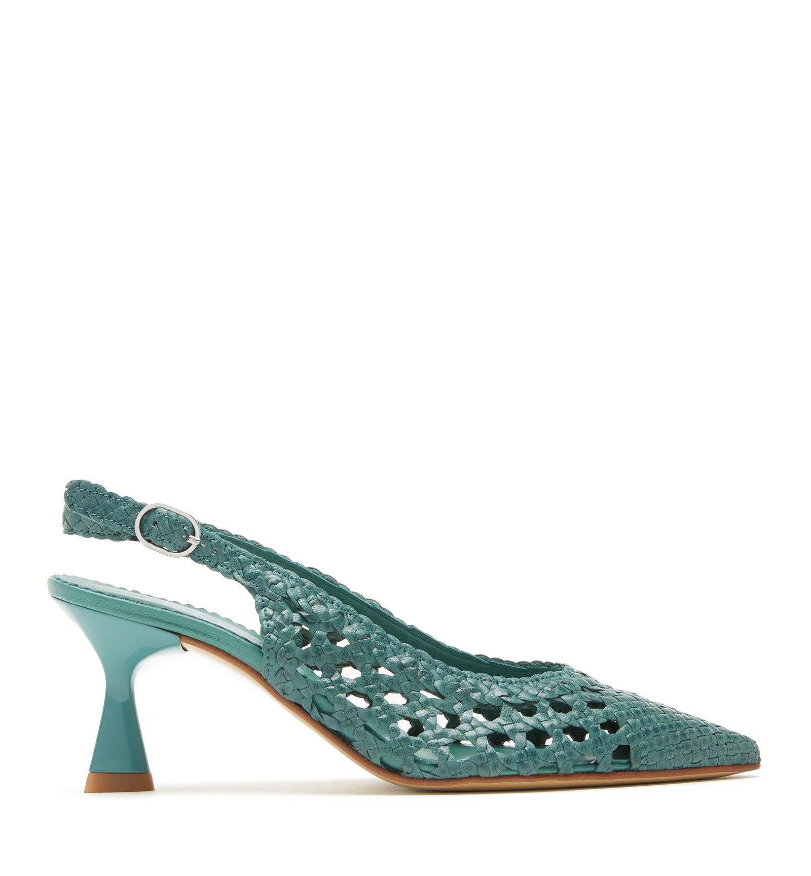PUMP SLINGBACK WOVEN LEATHER PUMP