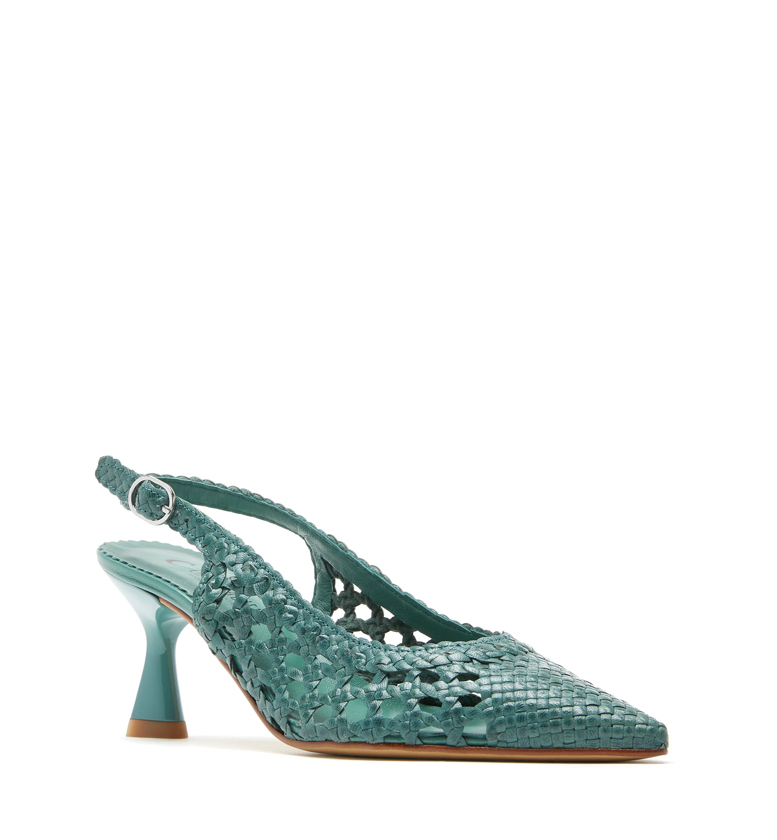 PUMP SLINGBACK WOVEN LEATHER PUMP