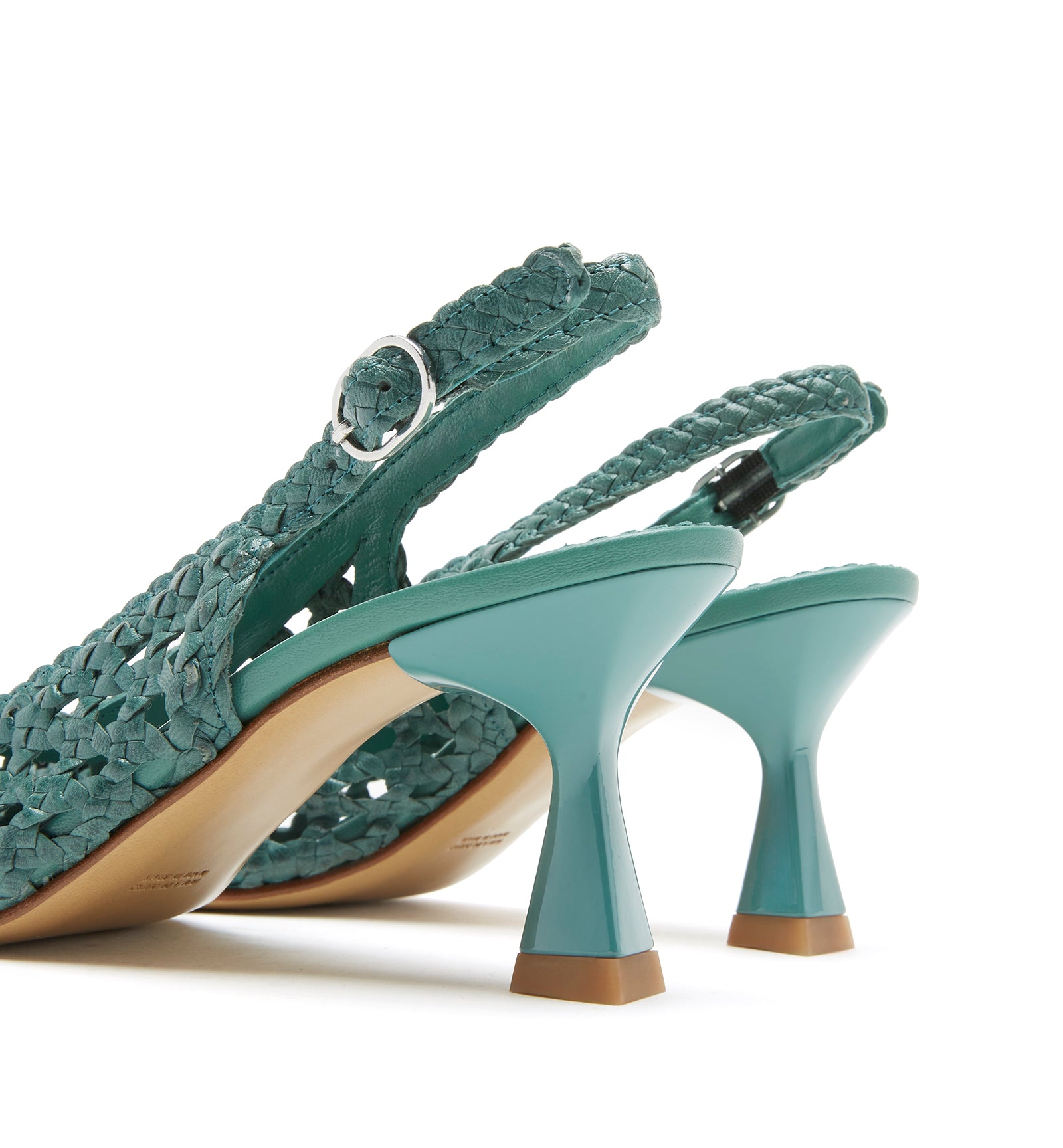 PUMP SLINGBACK WOVEN LEATHER PUMP