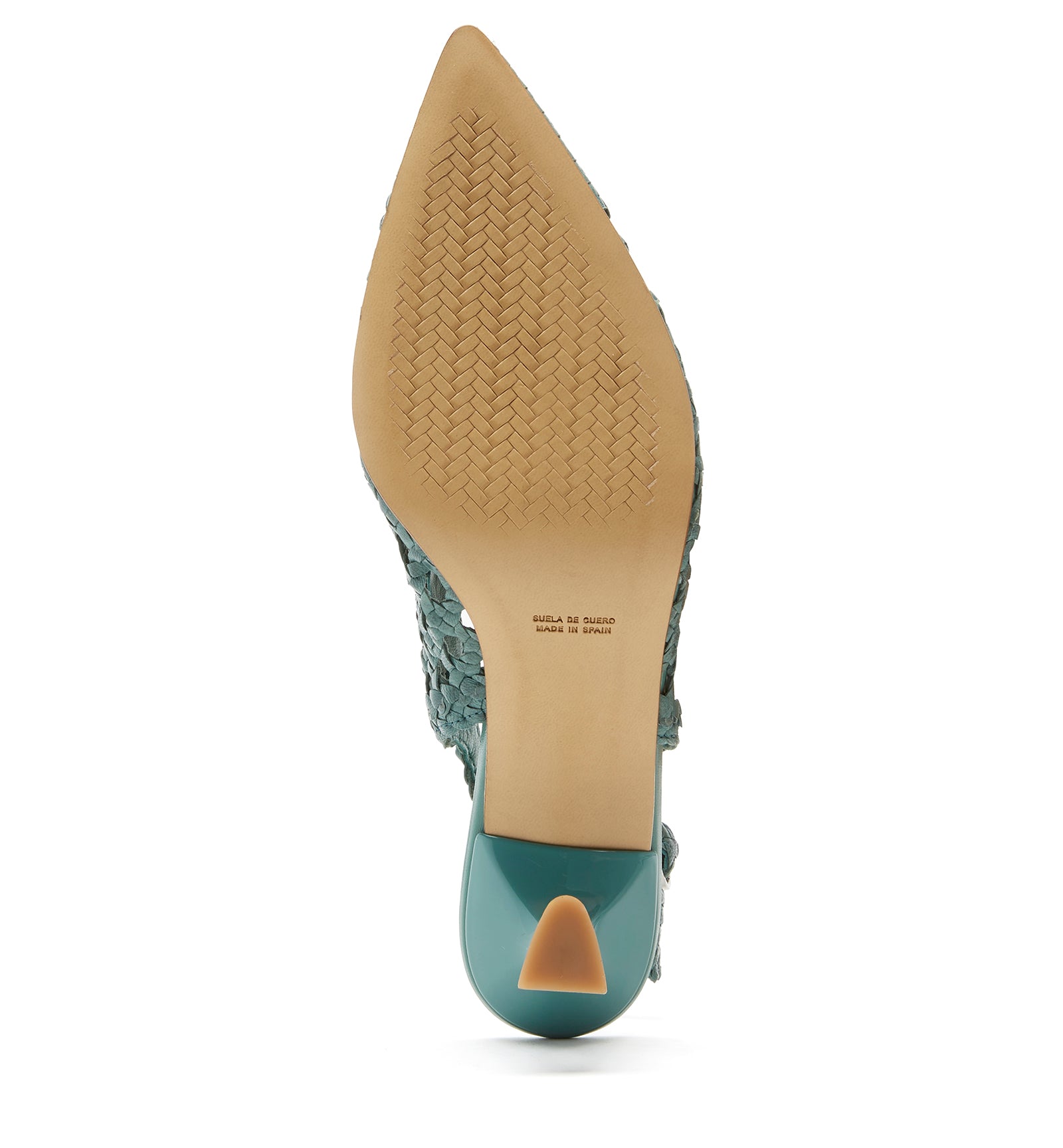 PUMP SLINGBACK WOVEN LEATHER PUMP