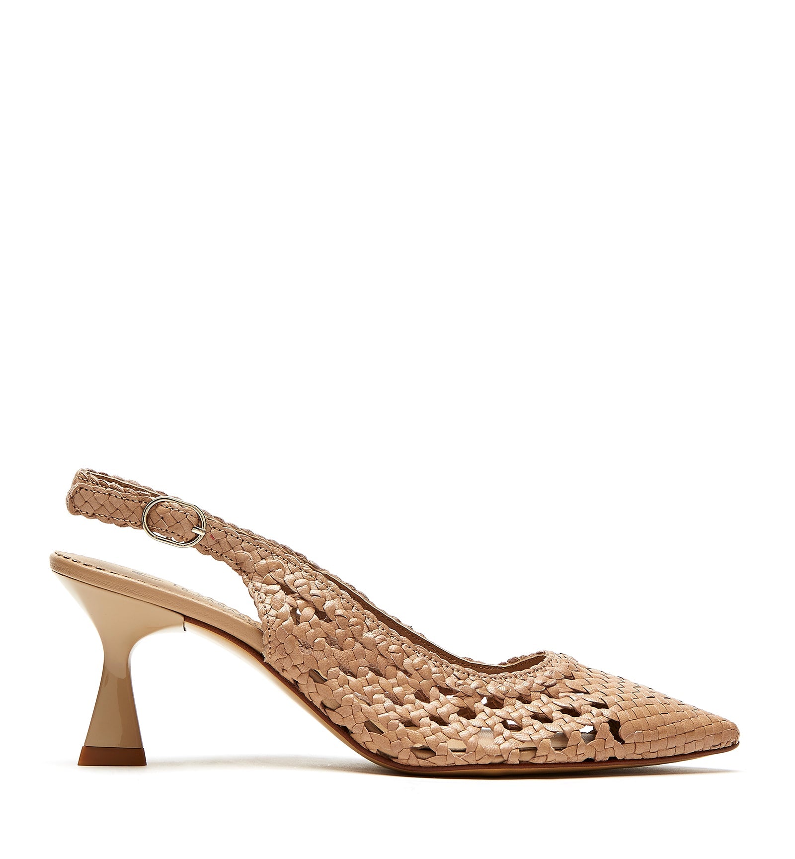 PUMP SLINGBACK WOVEN LEATHER PUMP