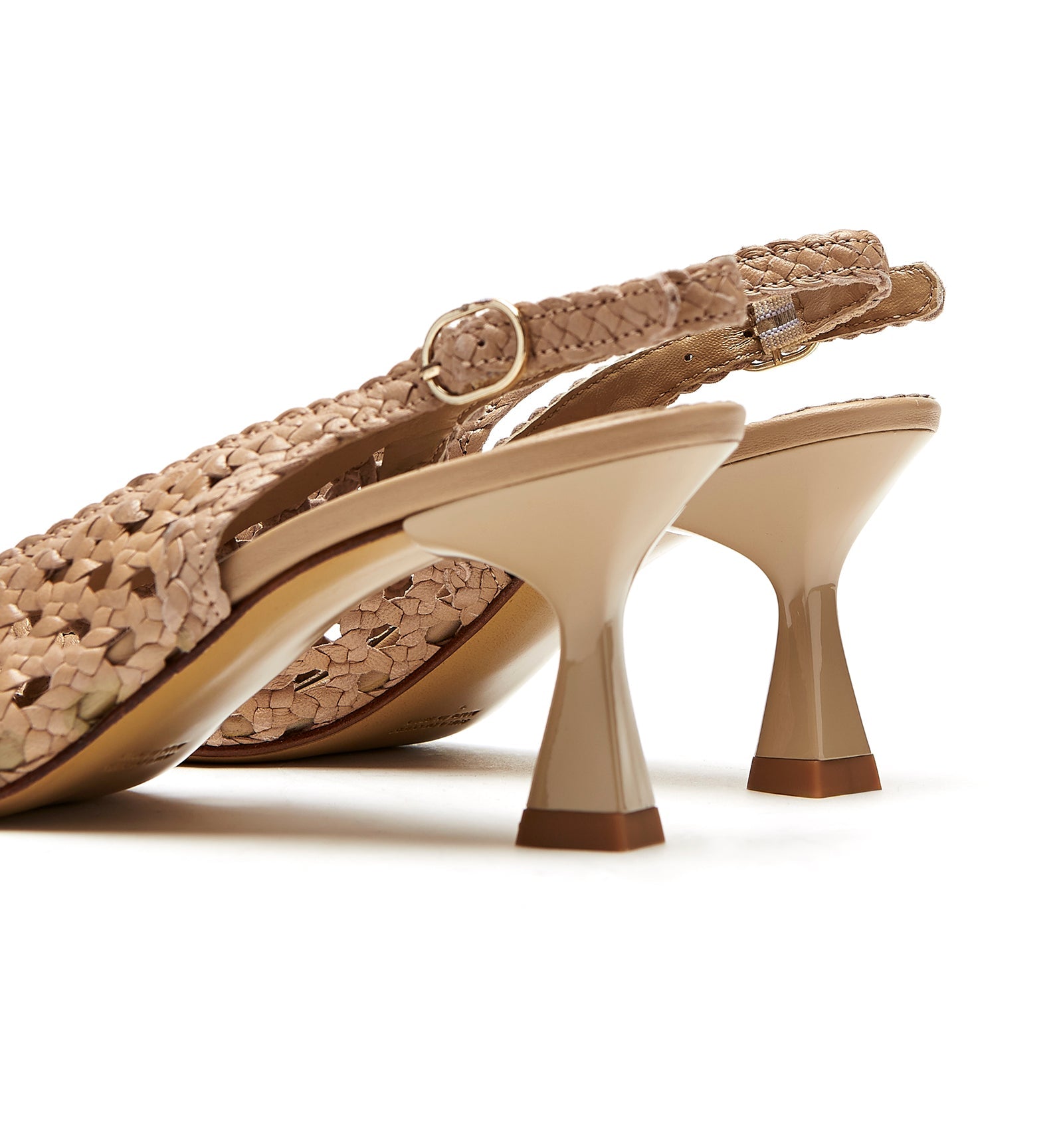 PUMP SLINGBACK WOVEN LEATHER PUMP