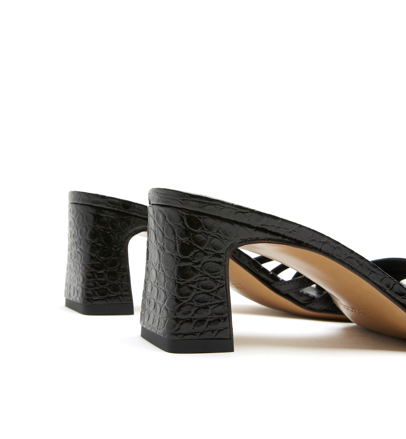 REECE SANDALE EN CUIR IMPRIMÉ CROCO