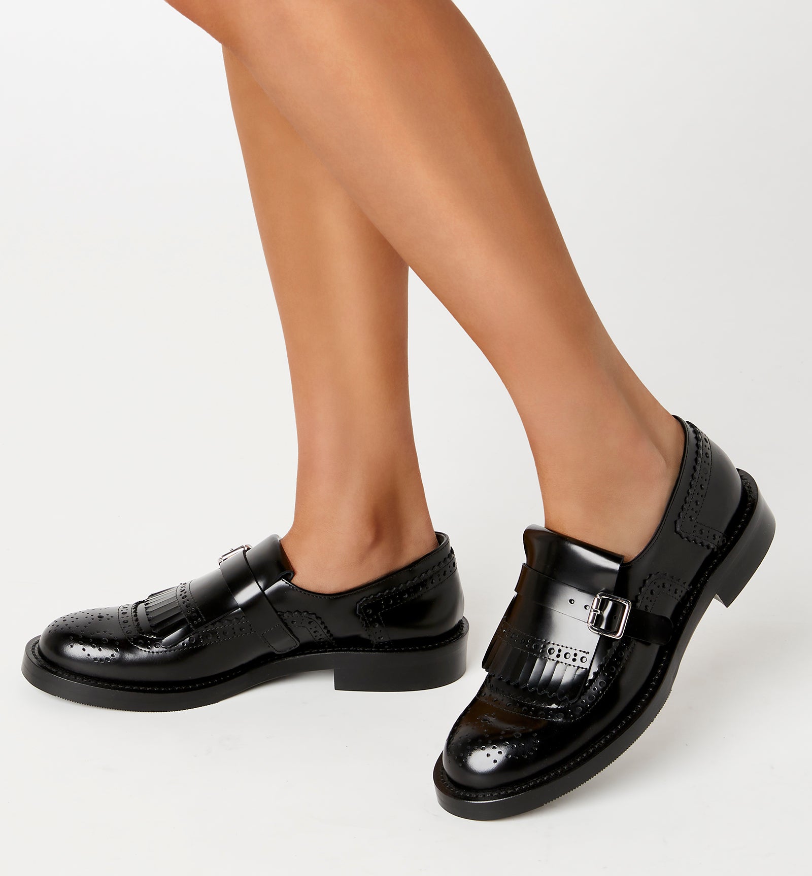 RHEA SHINE LEATHER BROGUE LOAFER