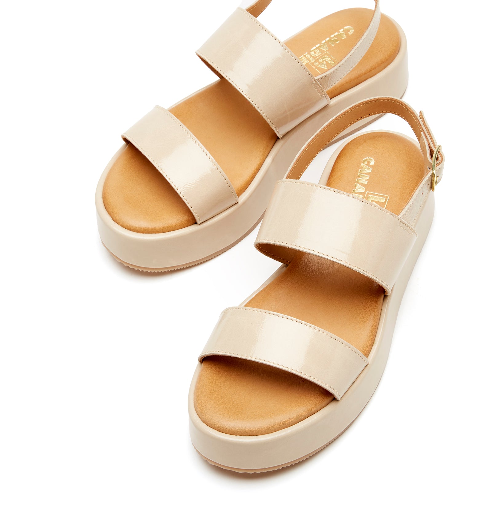 SARAI SANDALE PLATEFORME EN CUIR FROISSÉ