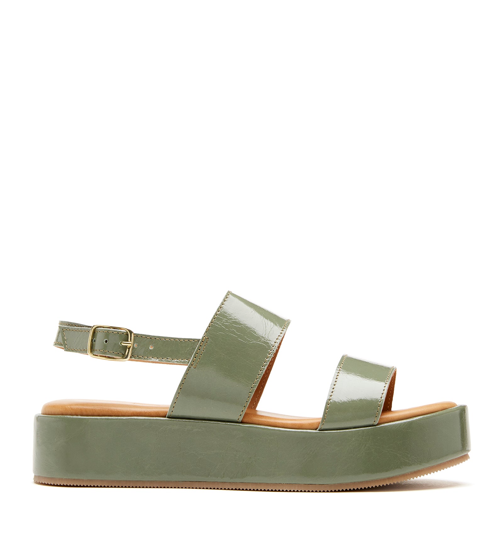 SARAI SANDALE PLATEFORME EN CUIR FROISSÉ