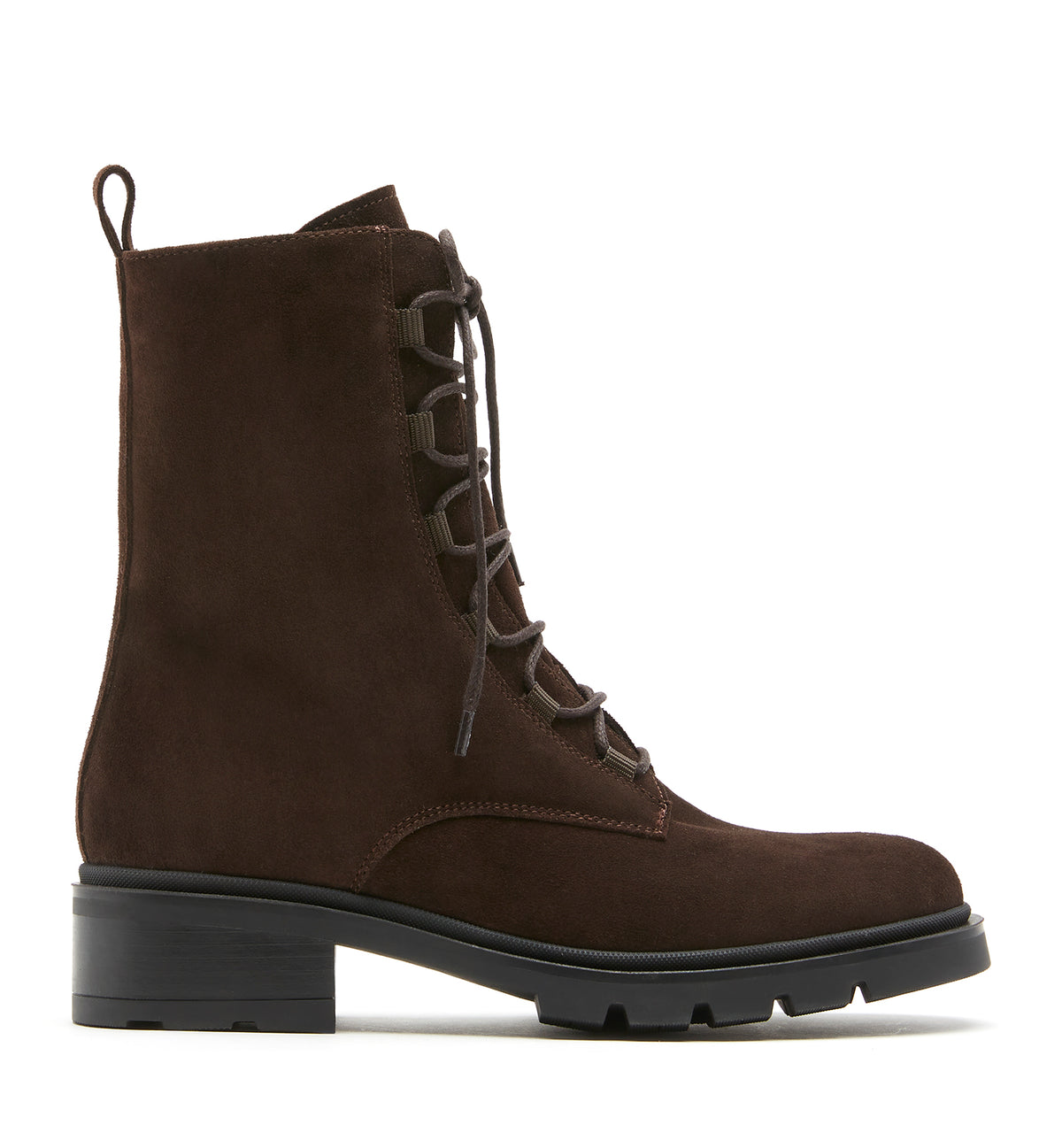 SECURE SUEDE LACE UP BOOTIE