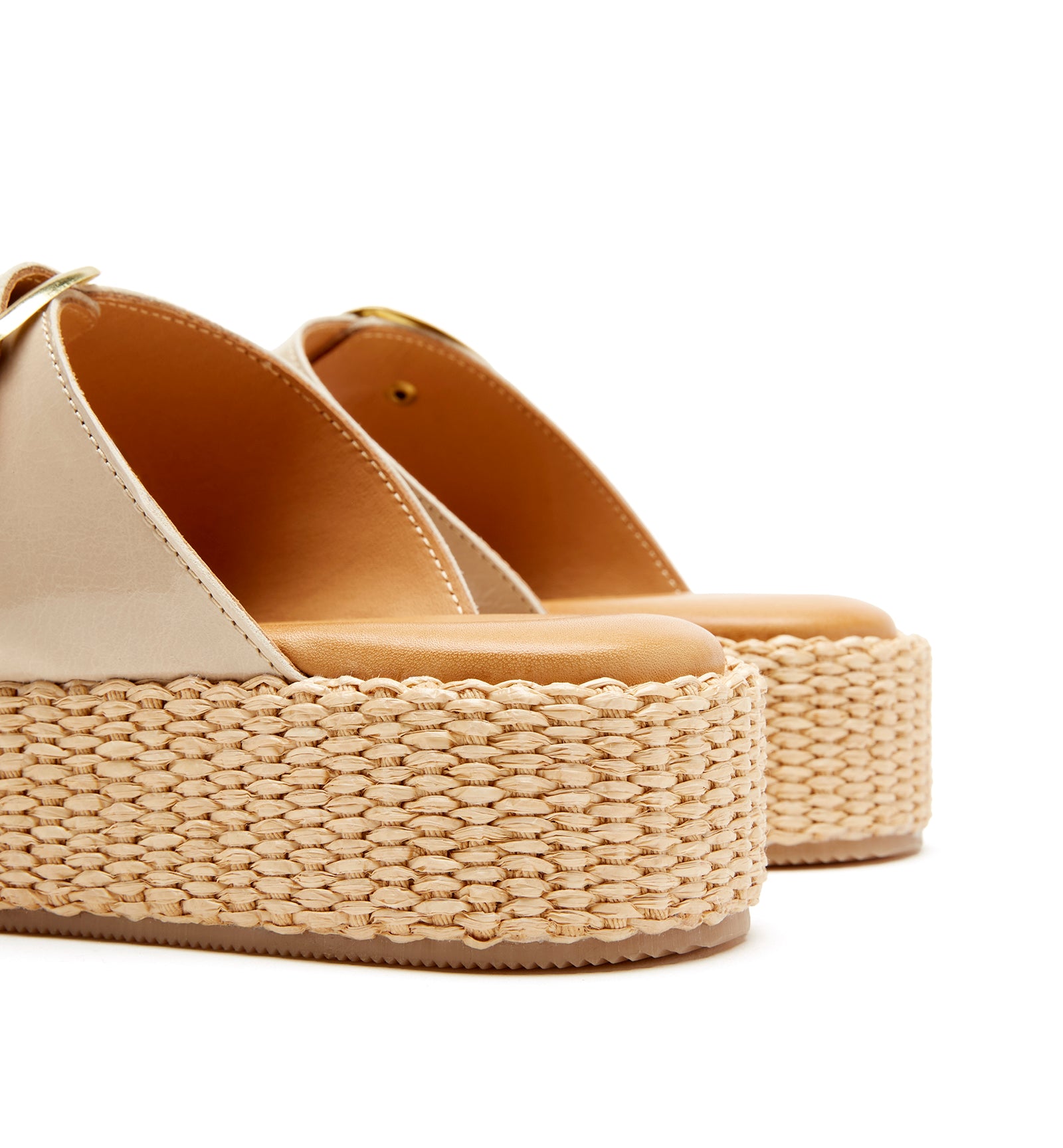 SHEA SANDALES EN CUIR ET RAFFIA