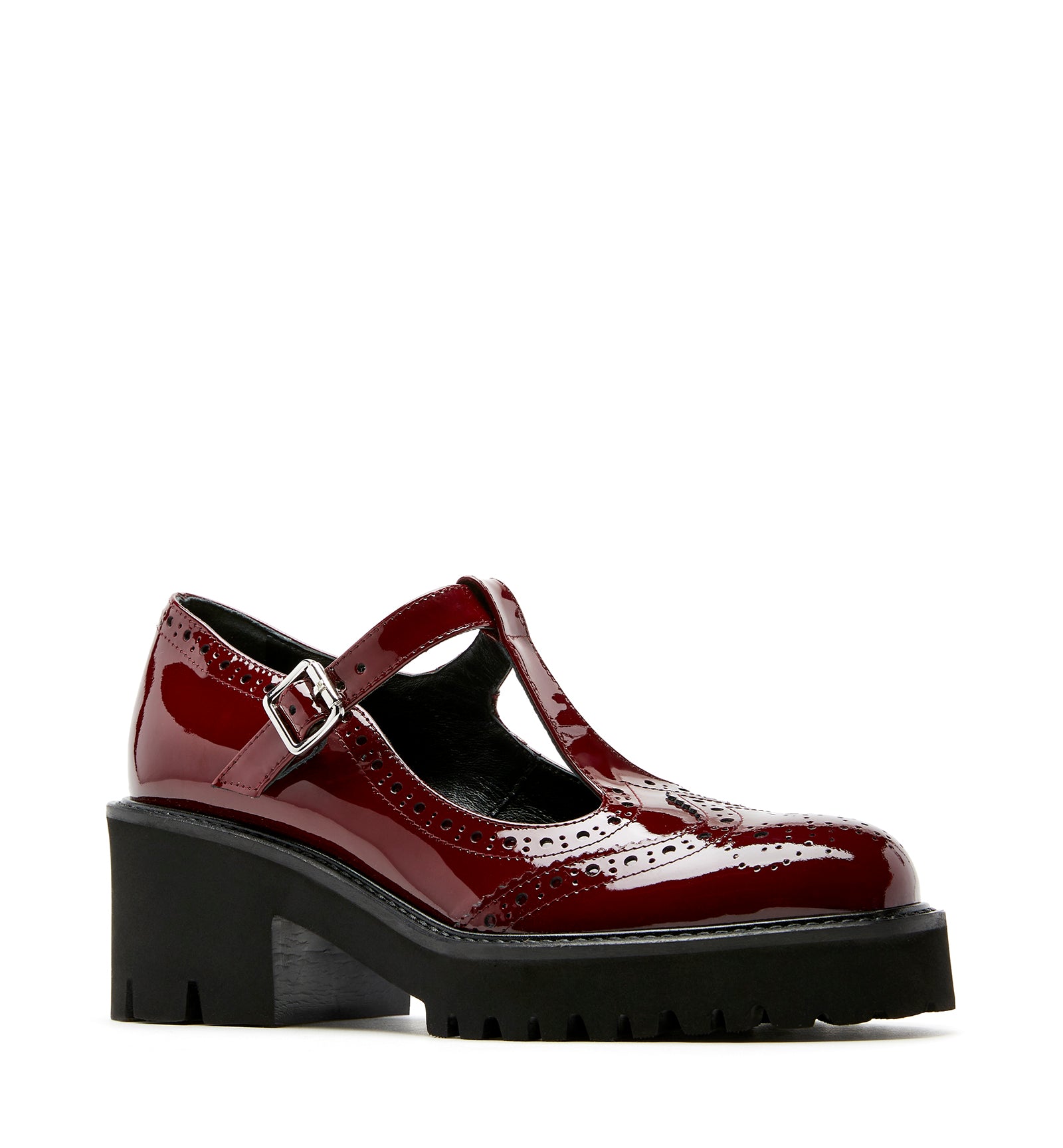 TREE MOCASSIN MARY JANE EN CUIR VERNI